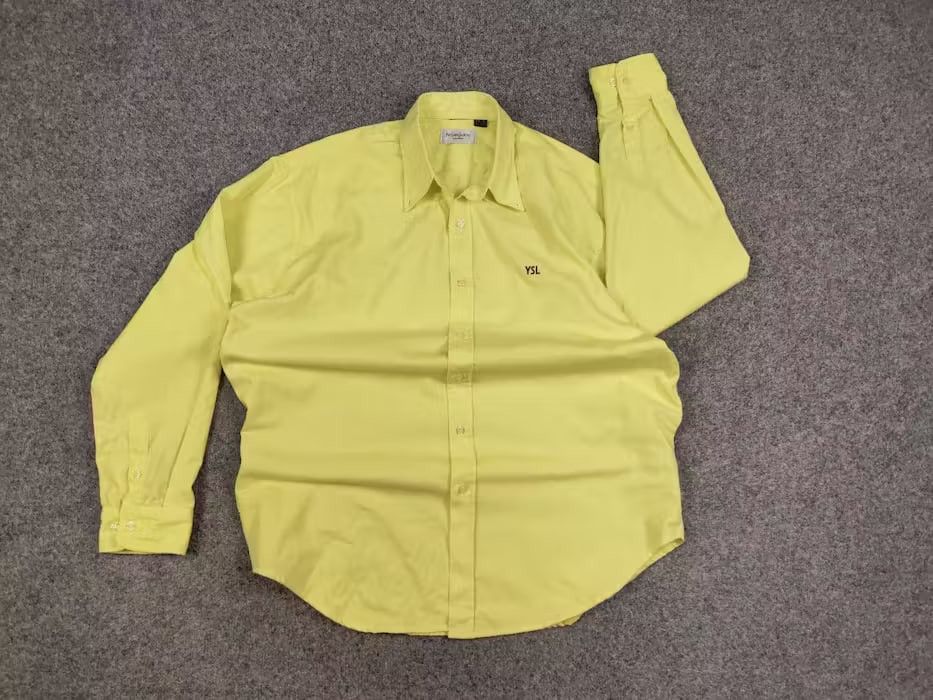 Yves Saint Laurent Rare Vintage Yves saint laurent Logo neon Buttons Shirt Size US XL / EU 56 / 4 - 5 Thumbnail