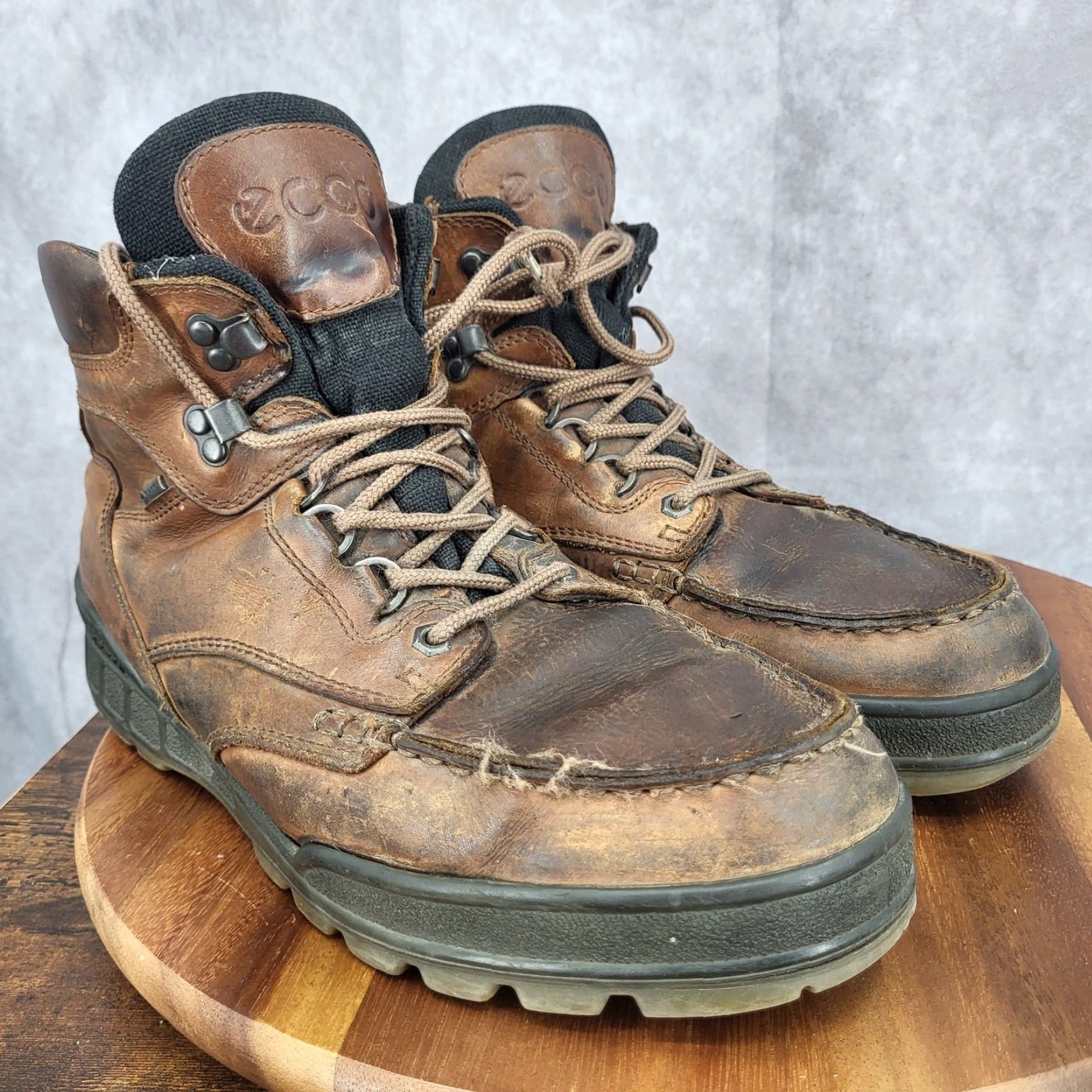 Ecco Ecco Track II Hiking Boots Mens 46 EU 12 / 12.5 Brown Leather Waterproof Boot Size US 12 / EU 45 - 2 Thumbnail