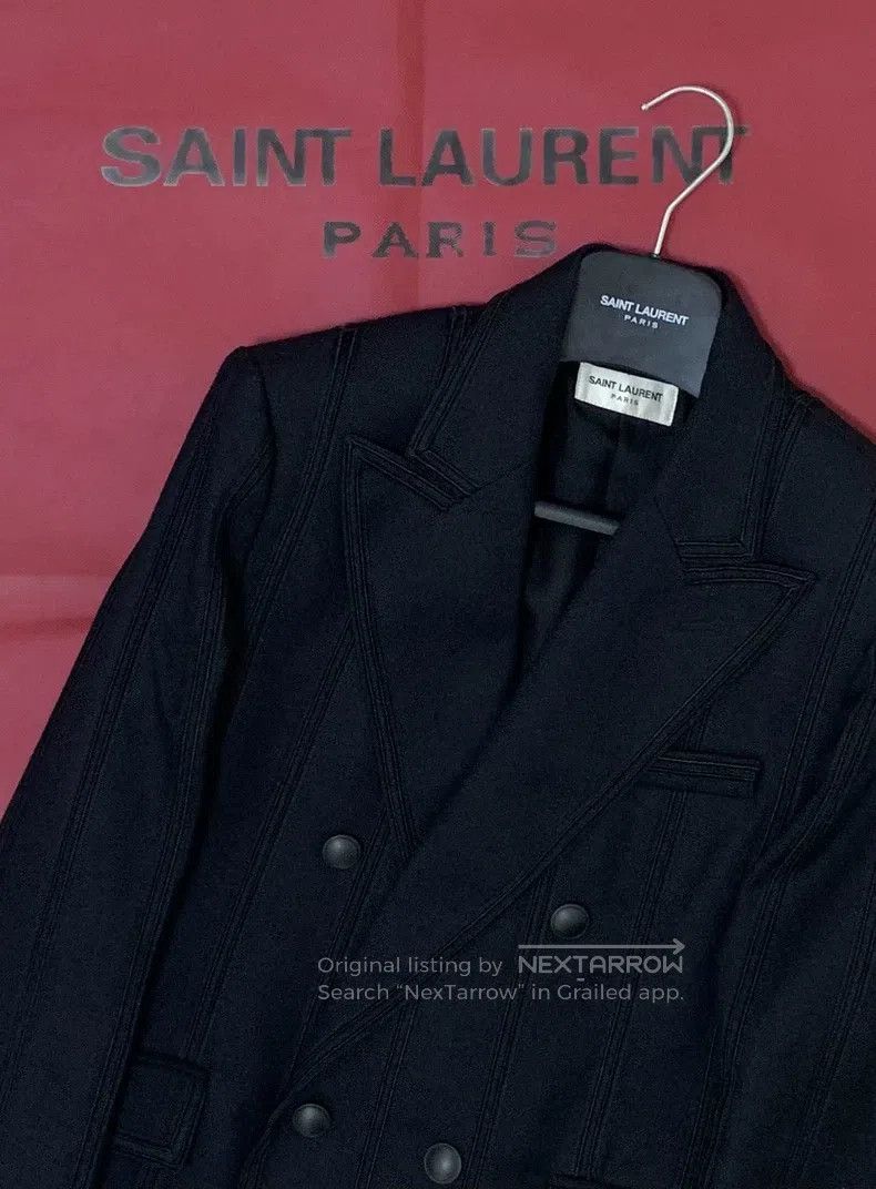 Saint Laurent Paris Saint Laurent Paris Black striped braided button double-br Size US S / EU 44-46 / 1 - 6 Thumbnail