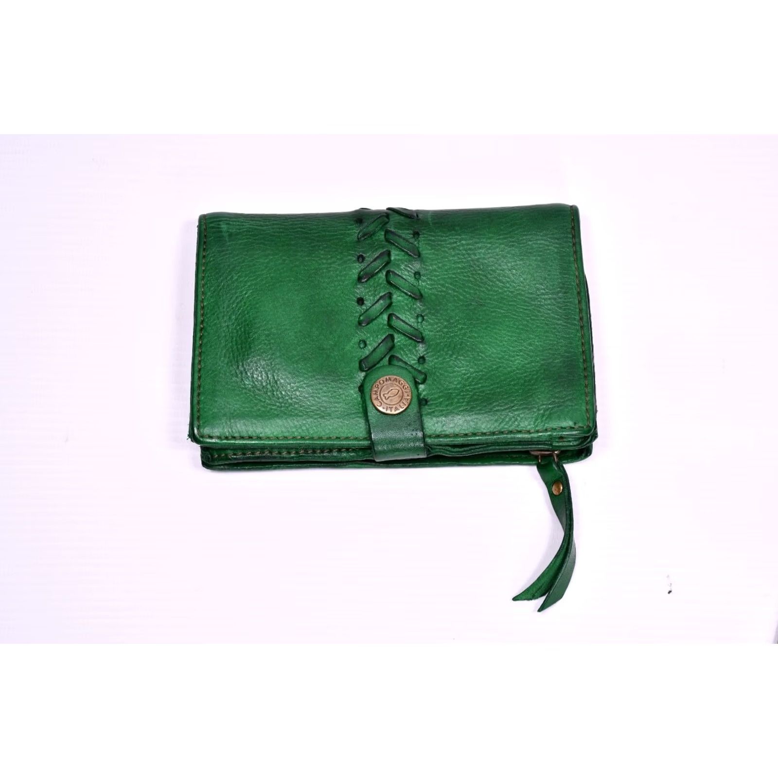 Campomaggi Campomaggi Wallet Emerald Green Leather Unisex Wallet, Green Leather, Studded, 15 cm x 10 cm, Italy, Campomaggi, 100% Leather, Excellent Like New Size ONE SIZE - 7 Thumbnail