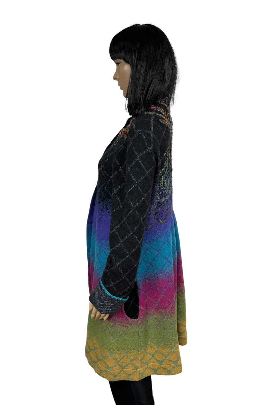 Designer Ivko Woman Wool Knit Coat Multicolor Embroidered size M Size M / US 6-8 / IT 42-44 - 9 Thumbnail