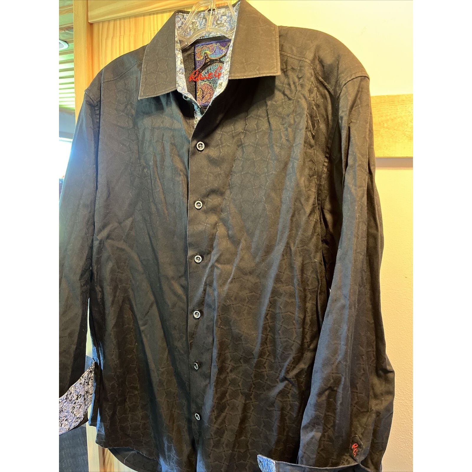 Robert Graham Robert Graham men’s M black long sleeve button cotton shirt Size US M / EU 48-50 / 2 - 4 Thumbnail