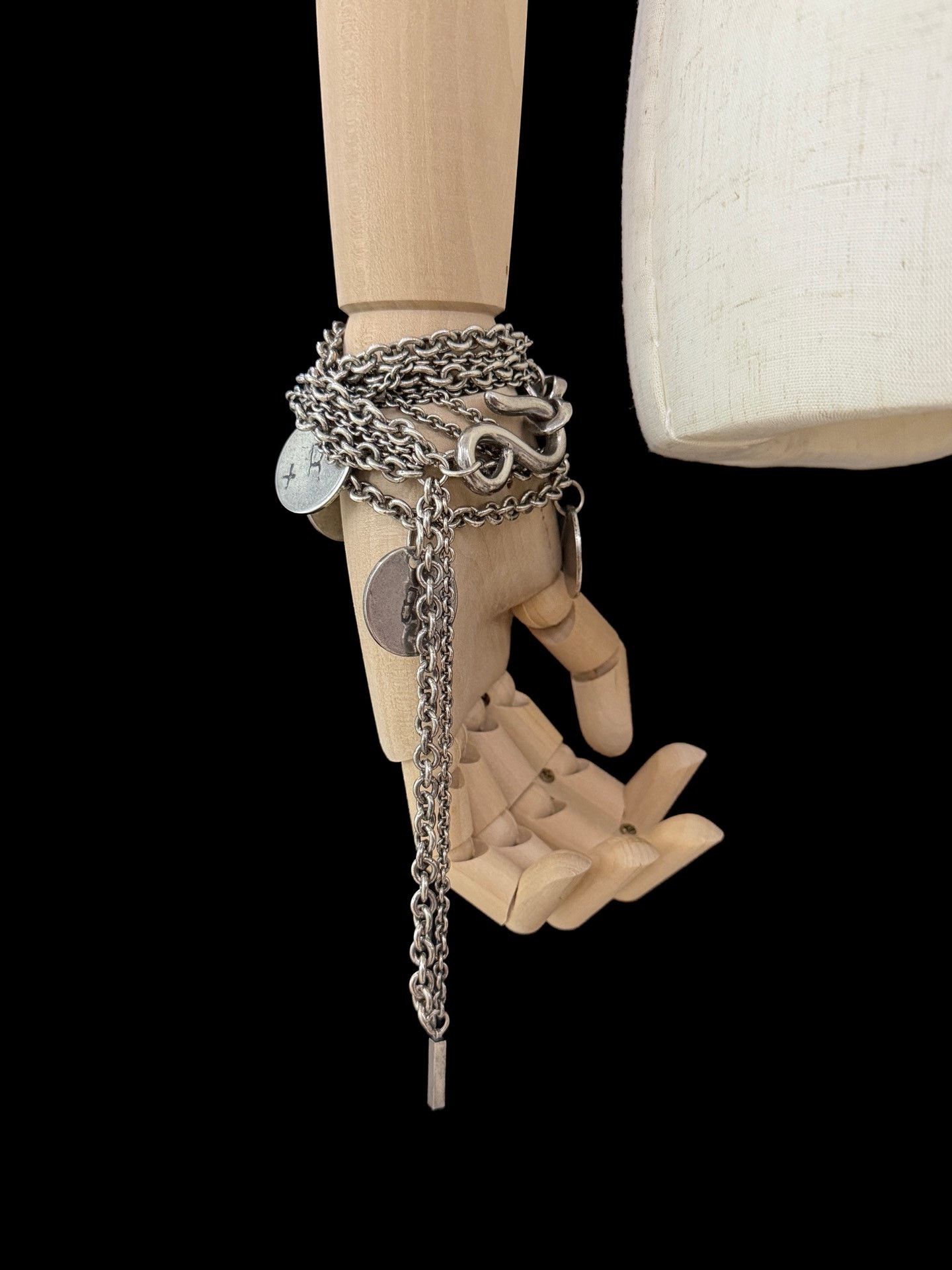 Yohji Yamamoto Y's Multi-Layer Silver Disc Necklace