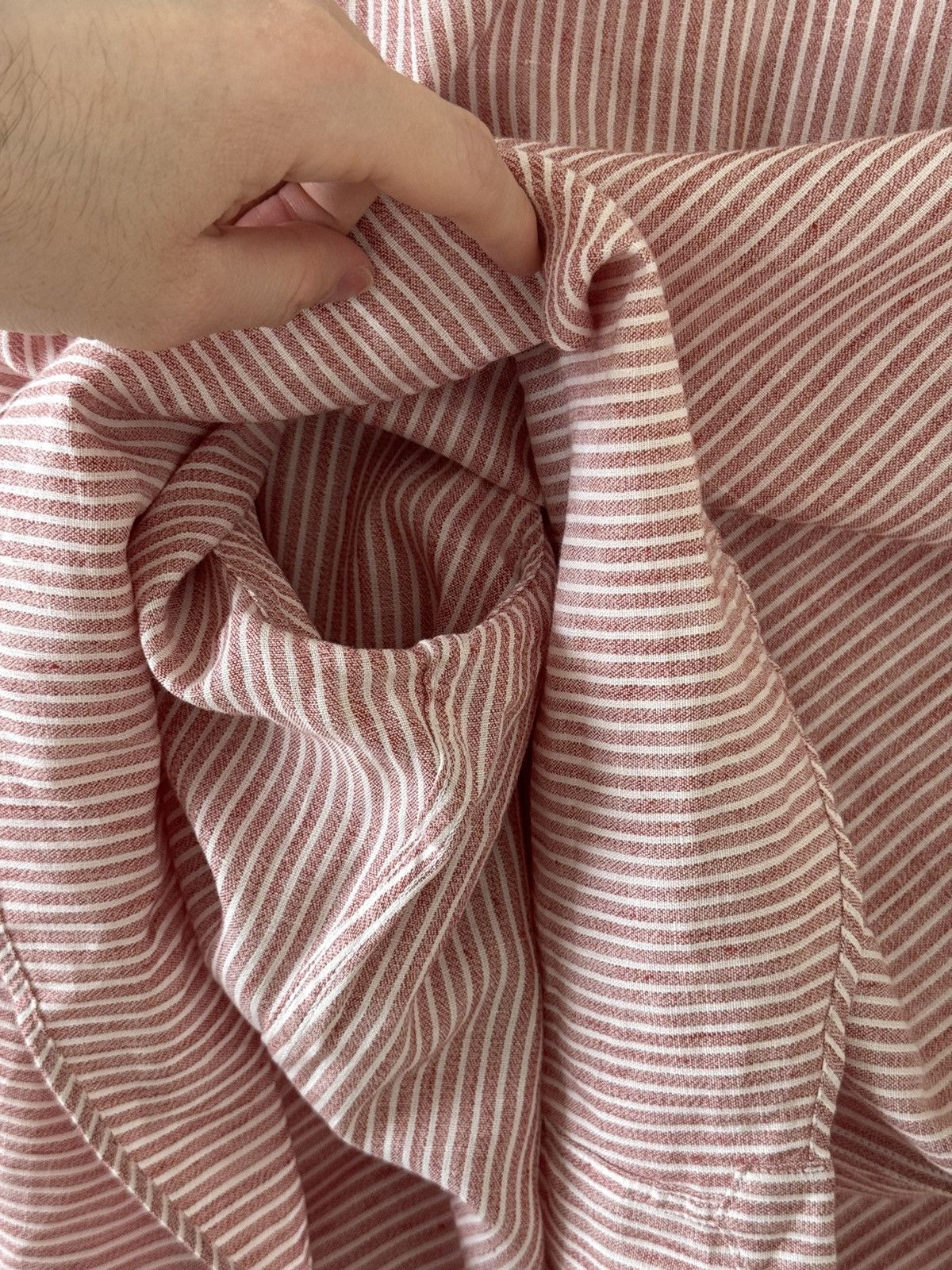 Brunello Cucinelli Red and White Striped Linen Leisure Fit XXXL Size US XXL / EU 58 / 5 - 18 Thumbnail