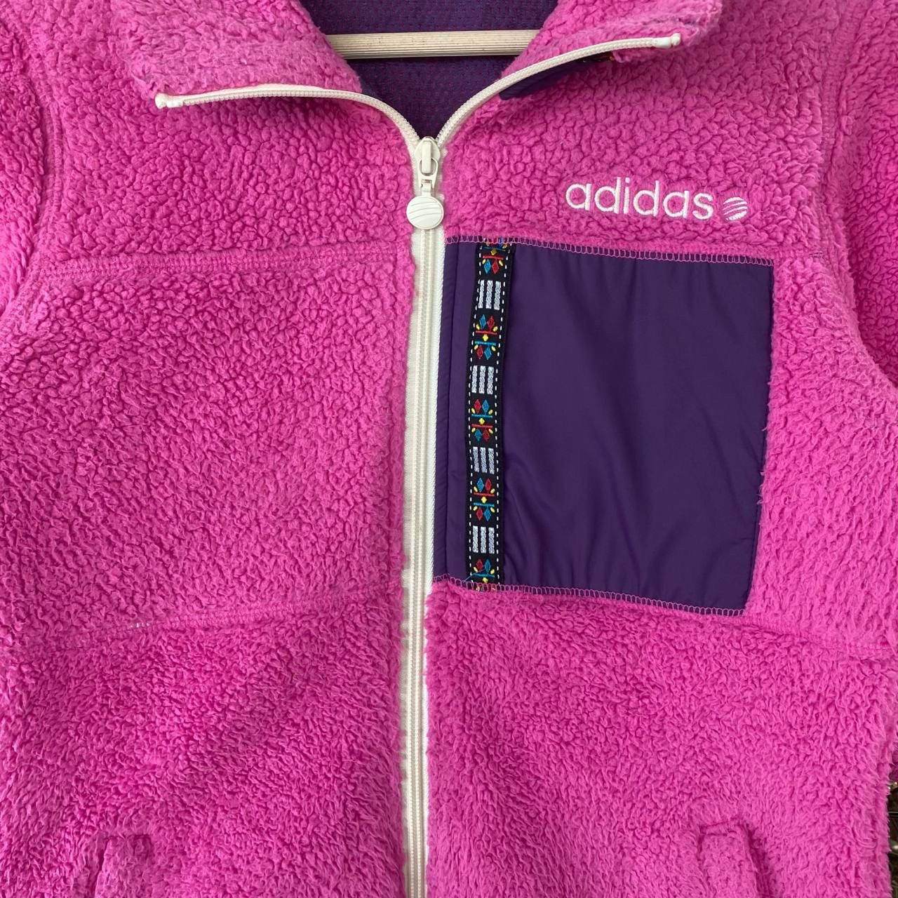 Adidas × Pink Adidas Neo Deep pile Fleece Zipper Jacket Size S / US 4 / IT 40 - 5 Thumbnail