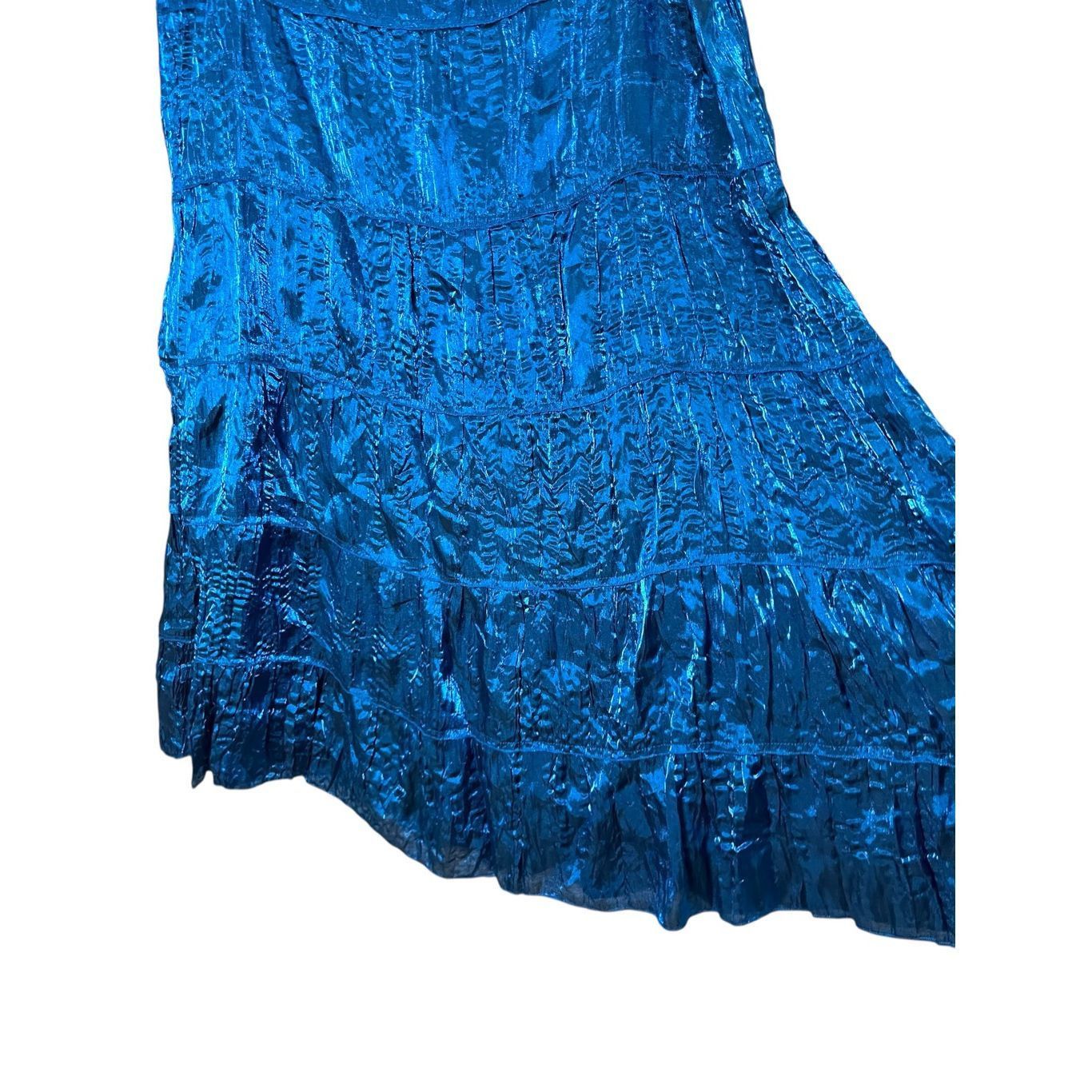 Other Vintage Notations Blue Tiered Maxi Skirt Size XL Size 36" / US 14 / IT 50 - 4 Thumbnail