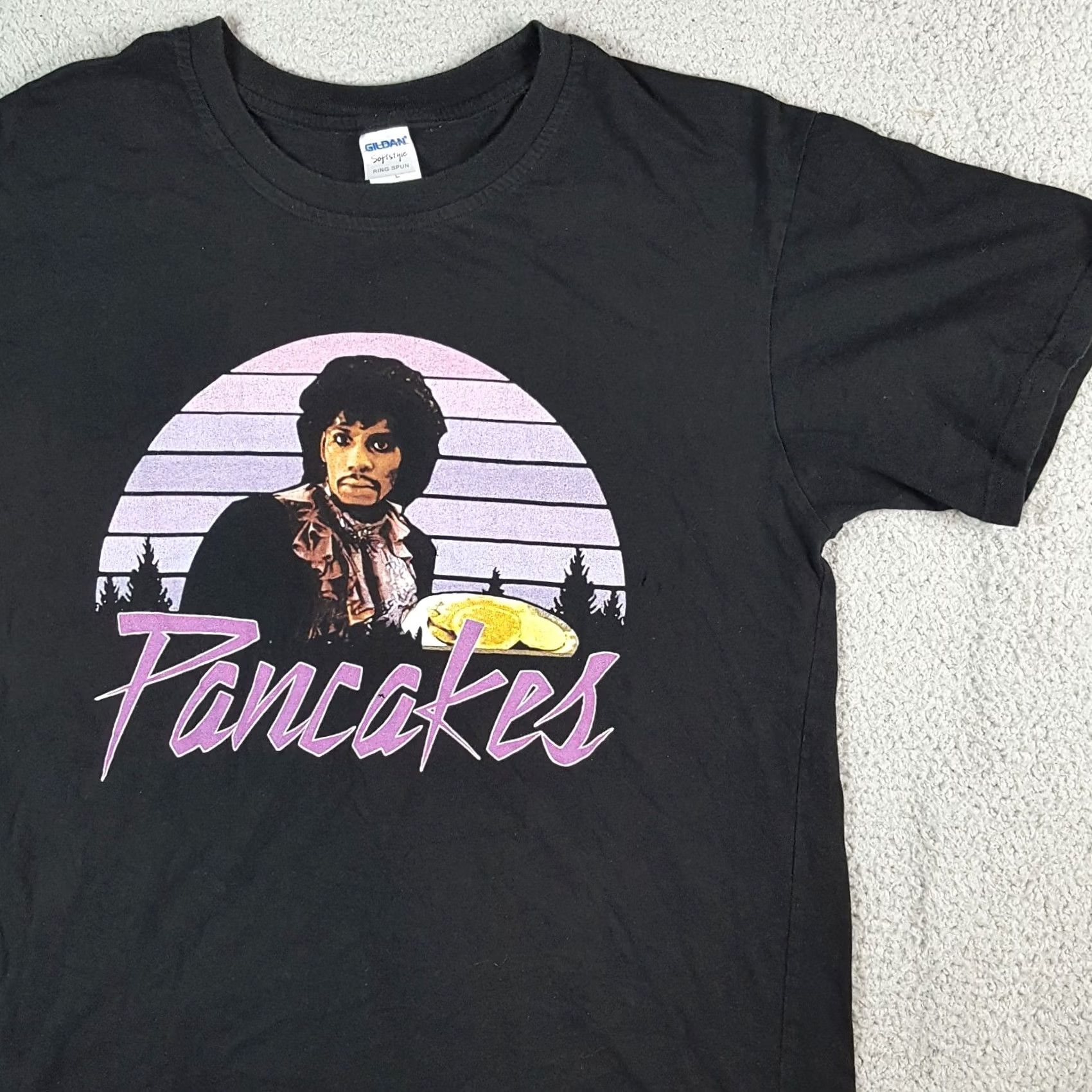 Gildan Dave Chappelle Prince Pancakes T Shirt L Mens Black Cotton Gildan Vintage 00s 90s Retro Promo Chappelle's Show Funny TV Logo Embroidered Shirt Size US L / EU 52-54 / 3 - 7 Thumbnail
