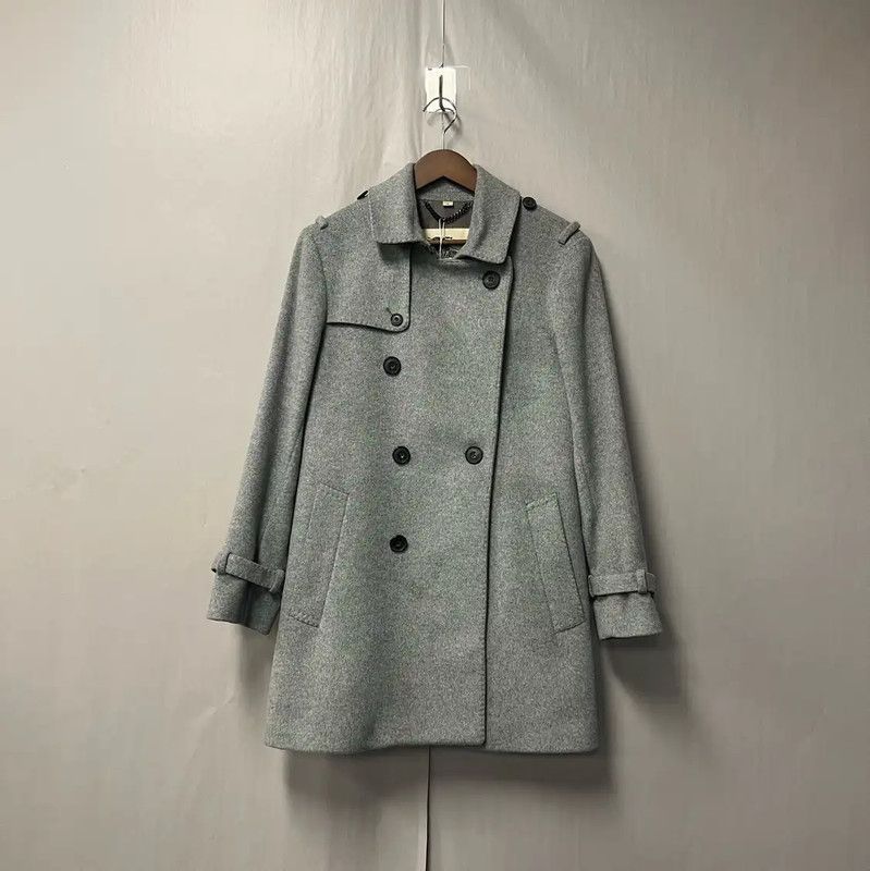 Burberry Burberry Women's Grey Wool Coat Size L / US 10 / IT 46 - 1 Thumbnail