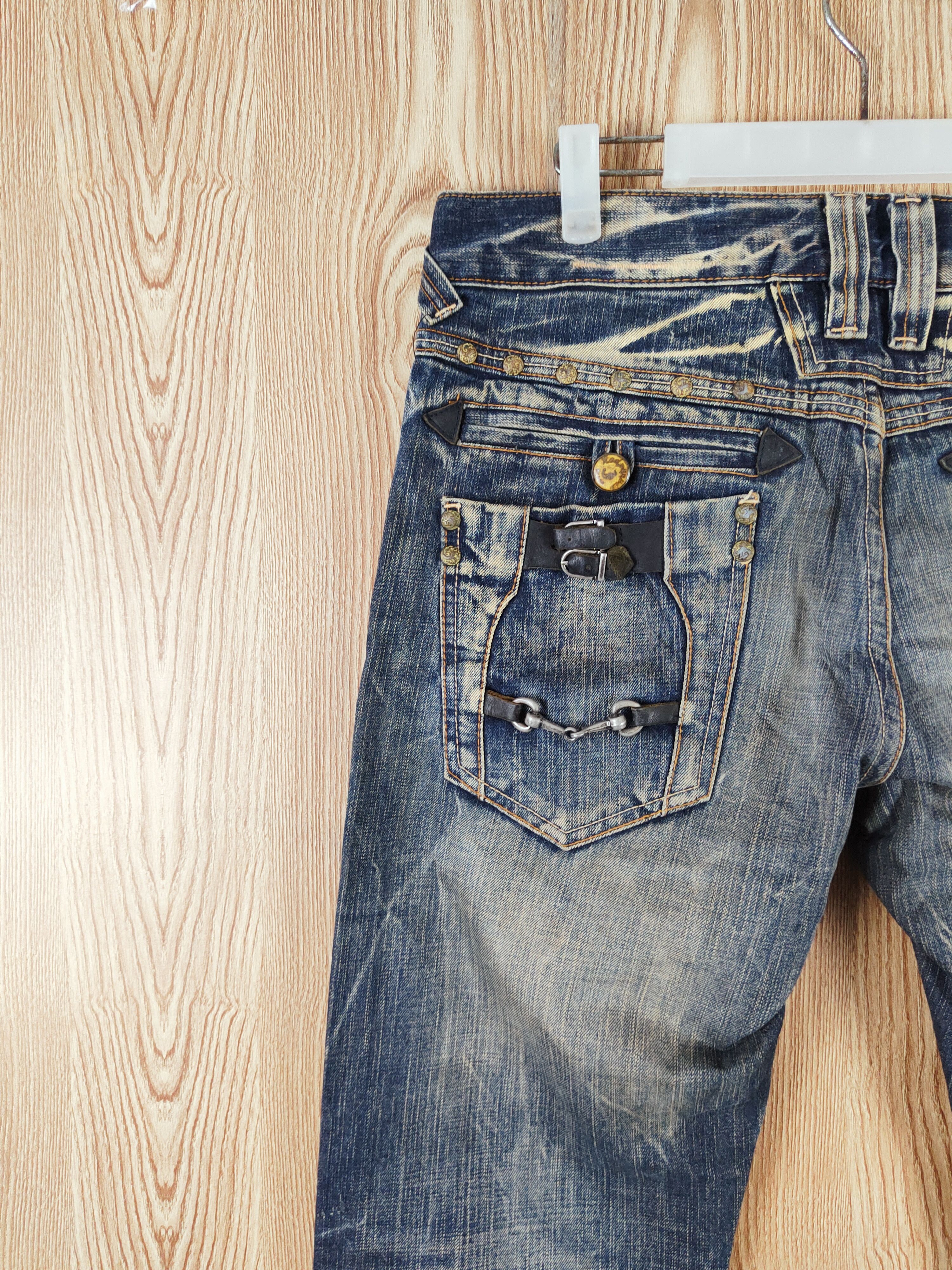 Japanese Brand Red Pepper Dark Blue Distressed Ripped Jeans #W381 Size US 32 / EU 48 - 10 Thumbnail