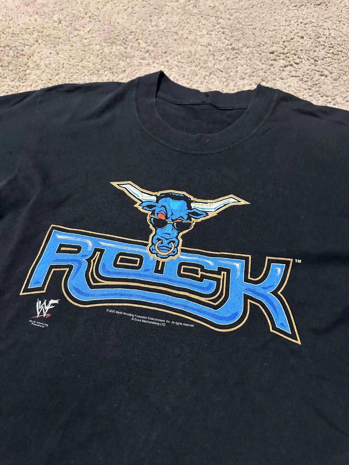 WWE 2000 Wrestling T Shirt The Rock Size M Black WWE Size US M / EU 48-50 / 2 - 4 Thumbnail