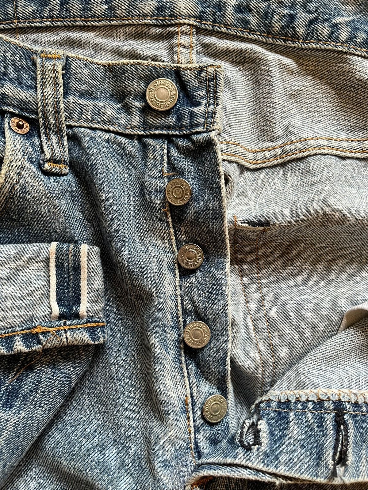 Levi's Vintage 70s Levis 501 Selvedge Bartacks Loose Jeans Button 6 Size US 31 - 6 Thumbnail