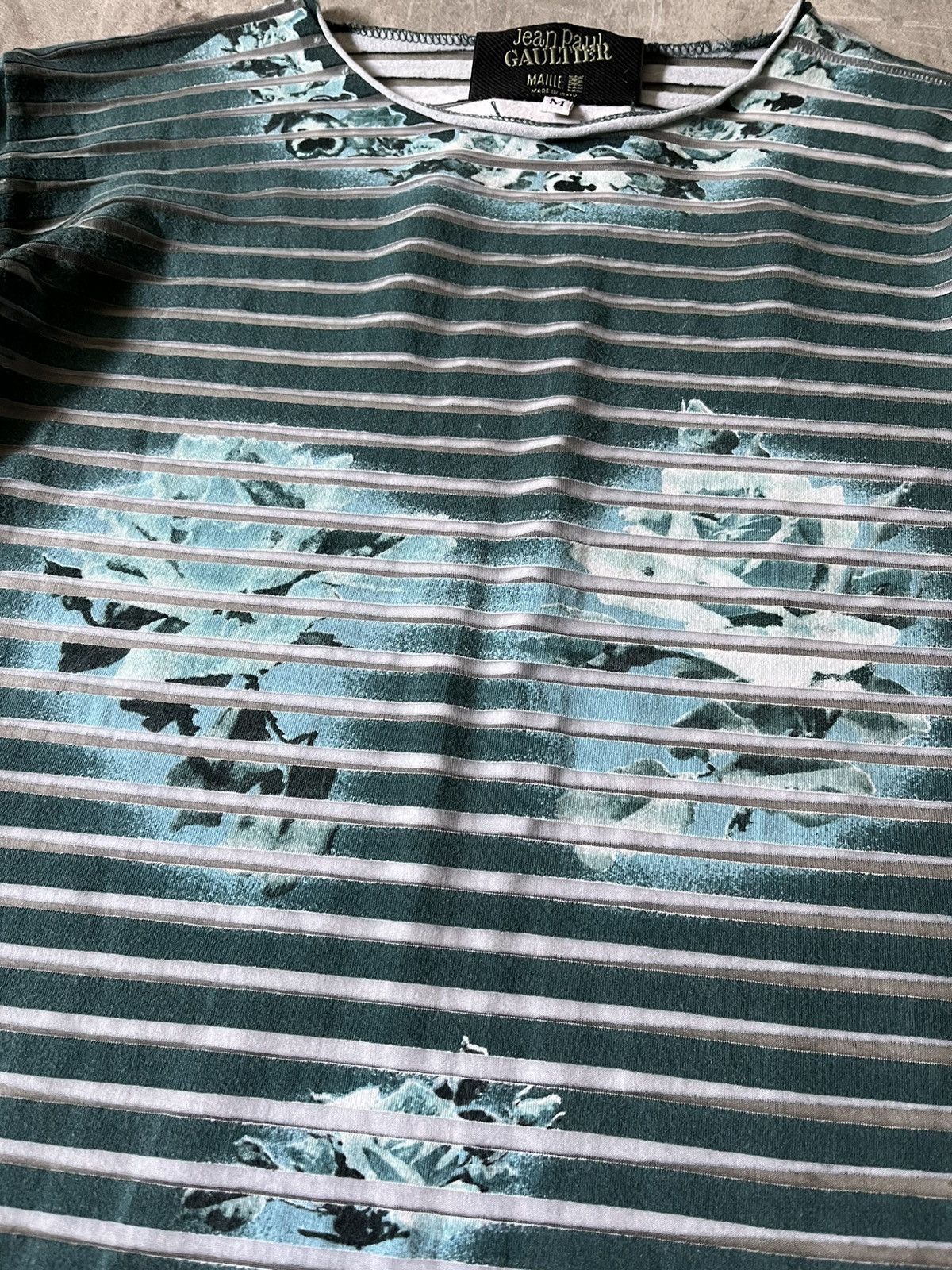 Jean Paul Gaultier Vintage Jean Paul Gaultier Aqua mesh top striped rare Size M / US 6-8 / IT 42-44 - 8 Thumbnail