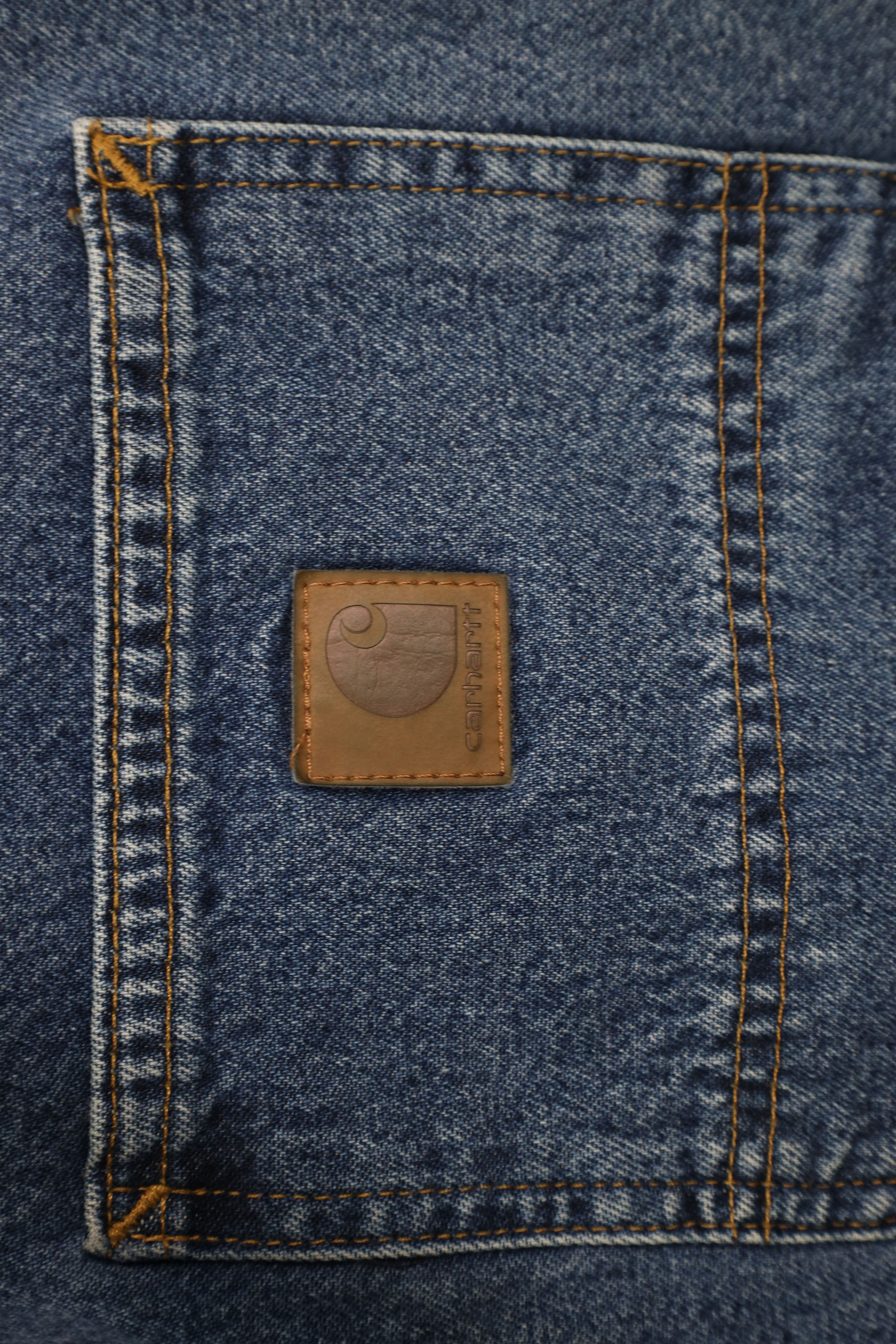 Carhartt × Vintage Vintage Carhartt Spell Wide Leg Dungaree Denim Jeans Blue Size US 38 / EU 54 - 12 Thumbnail