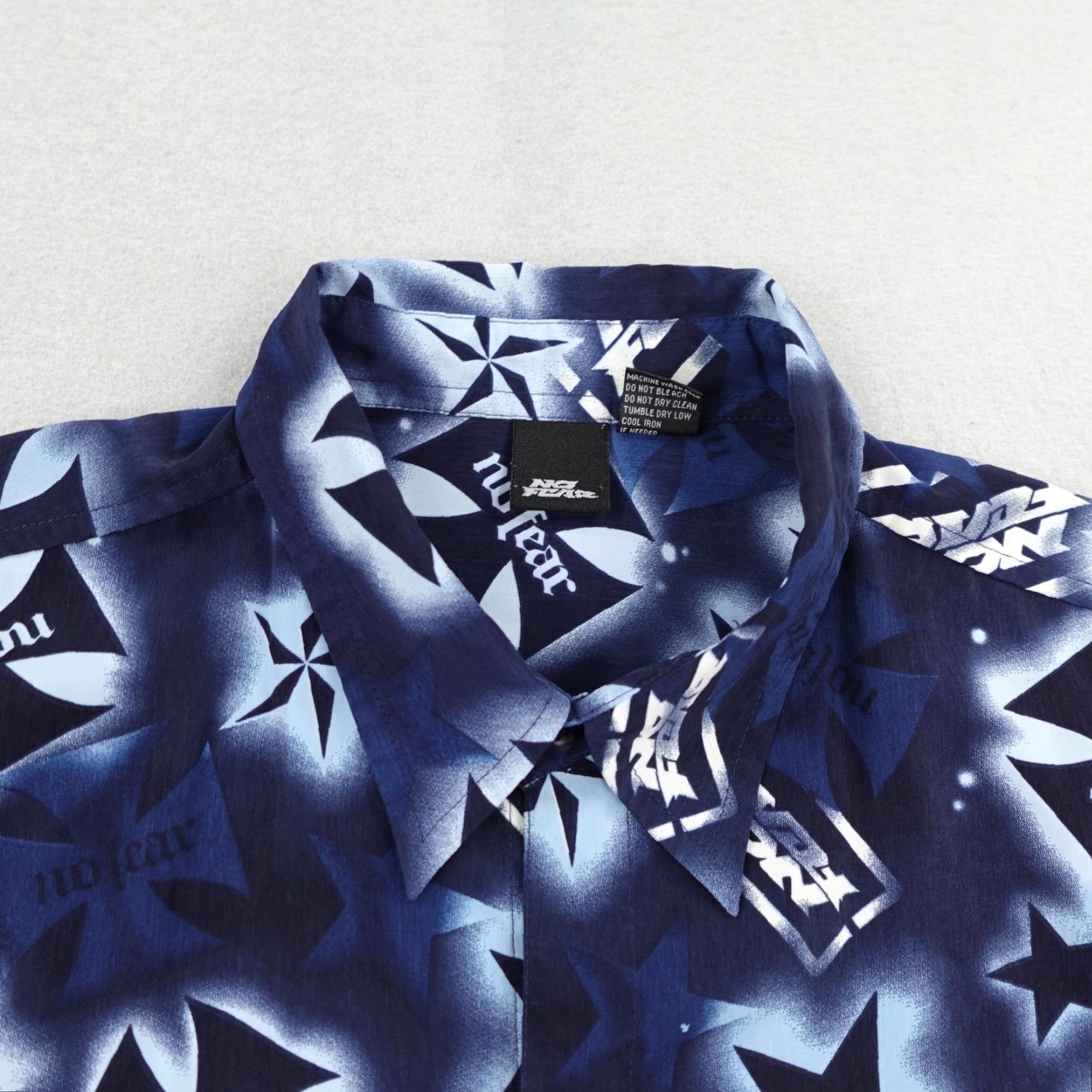 No Fear Vintage No Fear Shirt Mens 2XL Blue Button Up AOP All Over Print Skater Y2K Size US XXL / EU 58 / 5 - 2 Thumbnail