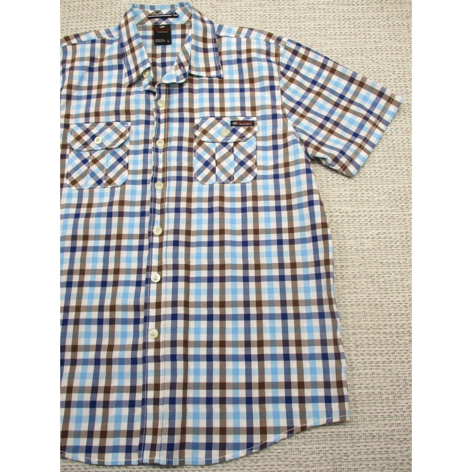 Enyce VINTAGE Enyce Shirt Mens L Blue Plaid Short Sleeve Button-Up Pockets Y2K 90s 80s Size US L / EU 52-54 / 3 - 5 Thumbnail