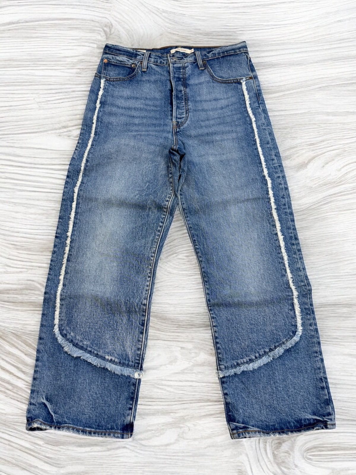 Levi's 501 Ribcage Butterfly Button Reconstructed Jeans