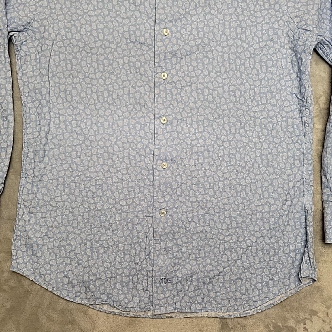 David Donahue David Donahue Shirt Mens 16 M/L Blue Micro Paisley Long Sleeve Dress Casual Shirt Size US L / EU 52-54 / 3 - 2 Thumbnail