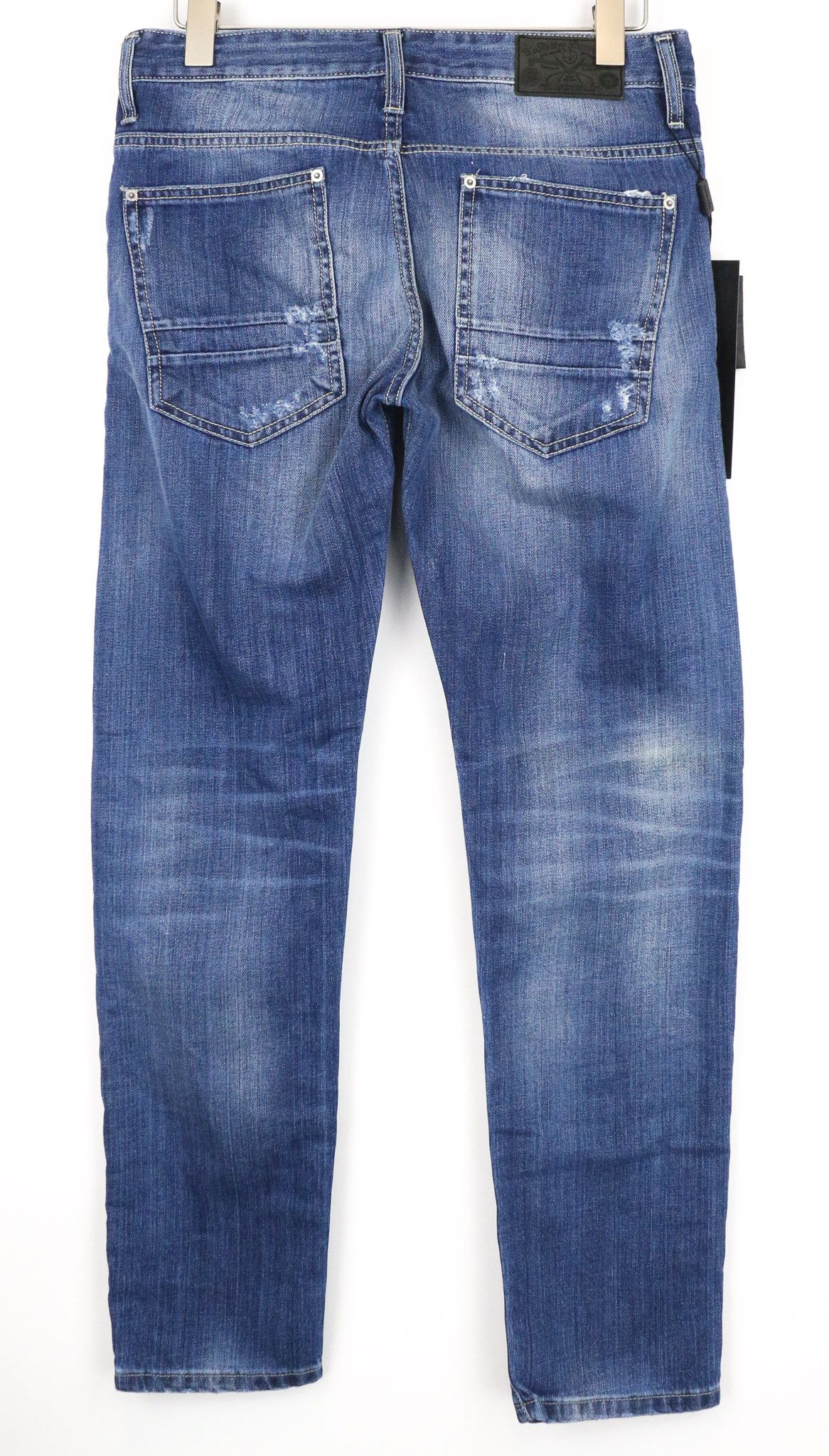 Takeshy Kurosawa TK08 W32 Blue Distressed Slim Button Jeans 75057 Size US 32 / EU 48 - 2 Thumbnail
