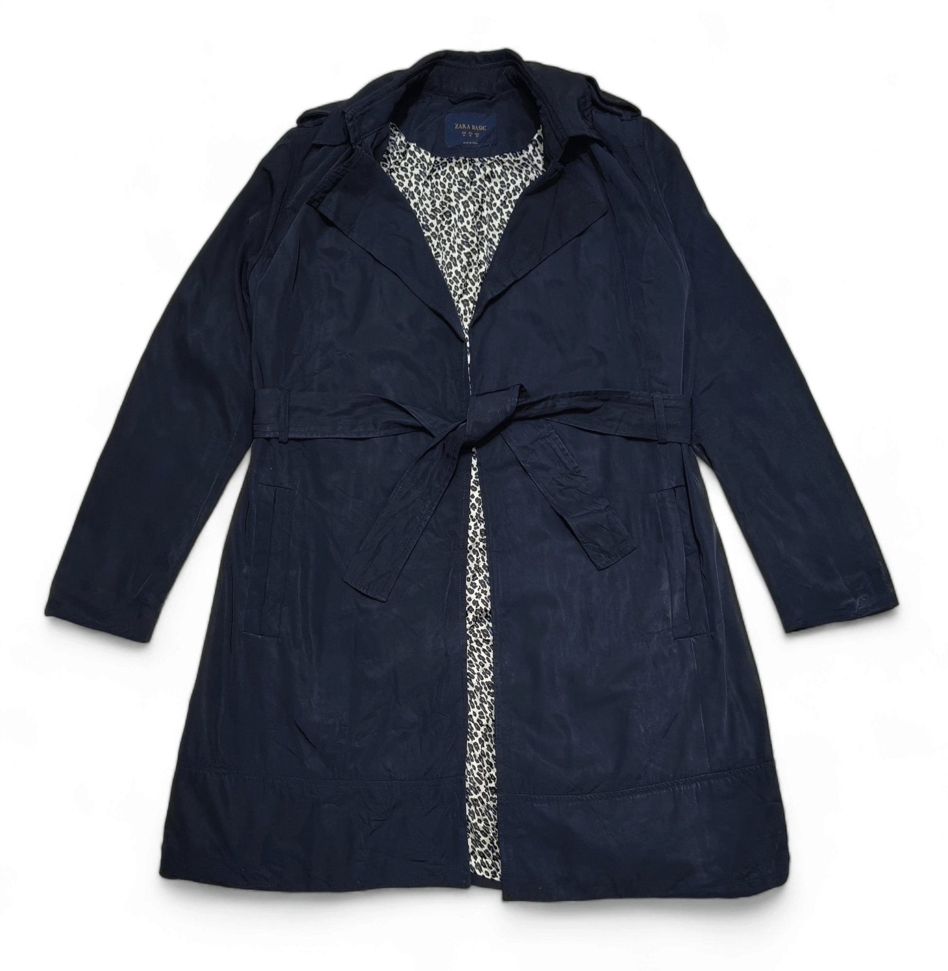 Other Vintage ZARA Basic Women Navy Trench Coat Size M / US 6-8 / IT 42-44 - 2 Thumbnail