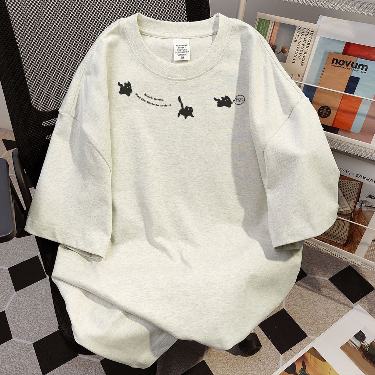 Japanese Brand × Vintage American retro loose casual cat print t-shirt Size US M / EU 48-50 / 2 - 1 Thumbnail