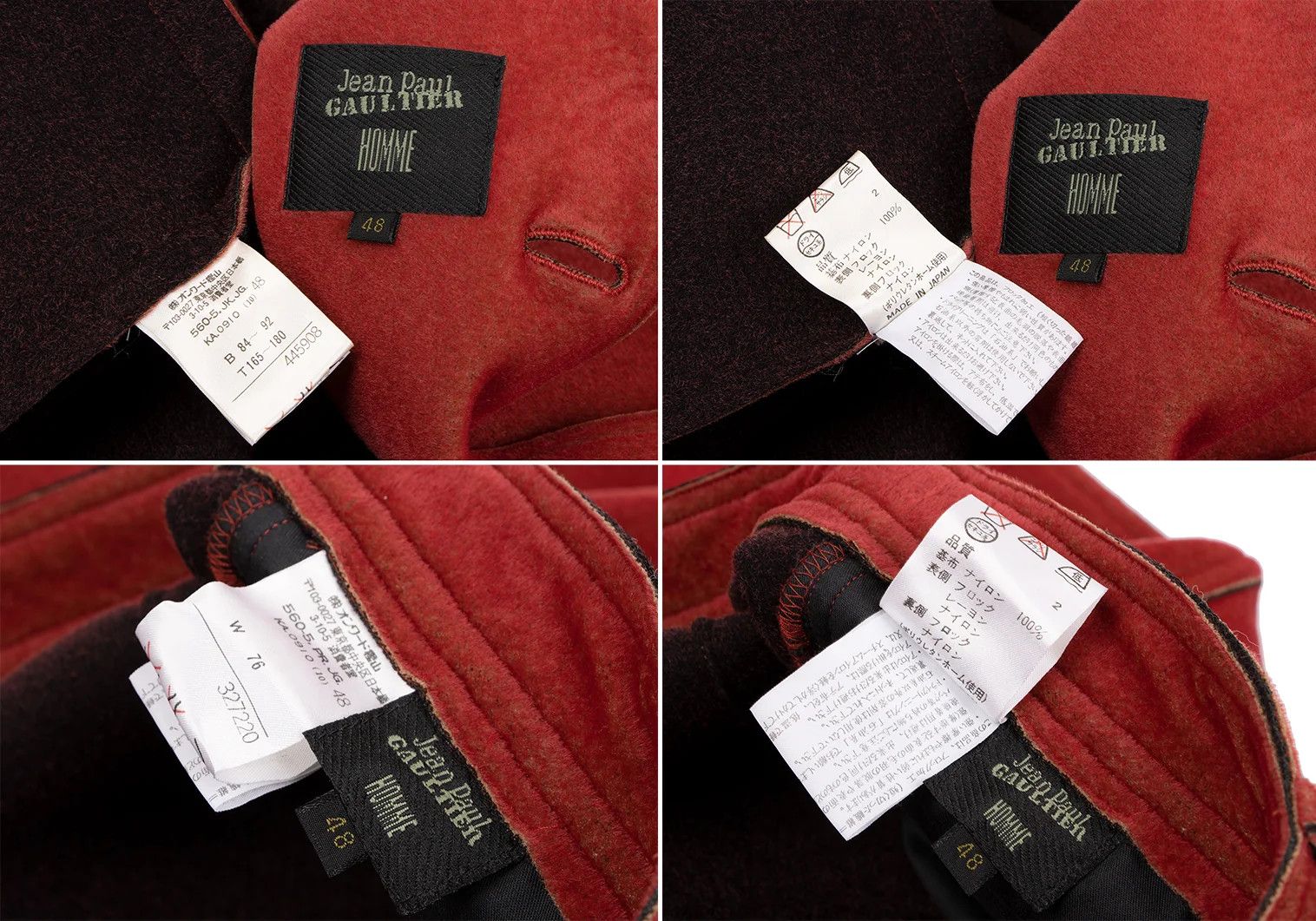 Jean Paul Gaultier Flocked Suit Set in Red Size 48 Size US M / EU 48-50 / 2 - 19 Thumbnail