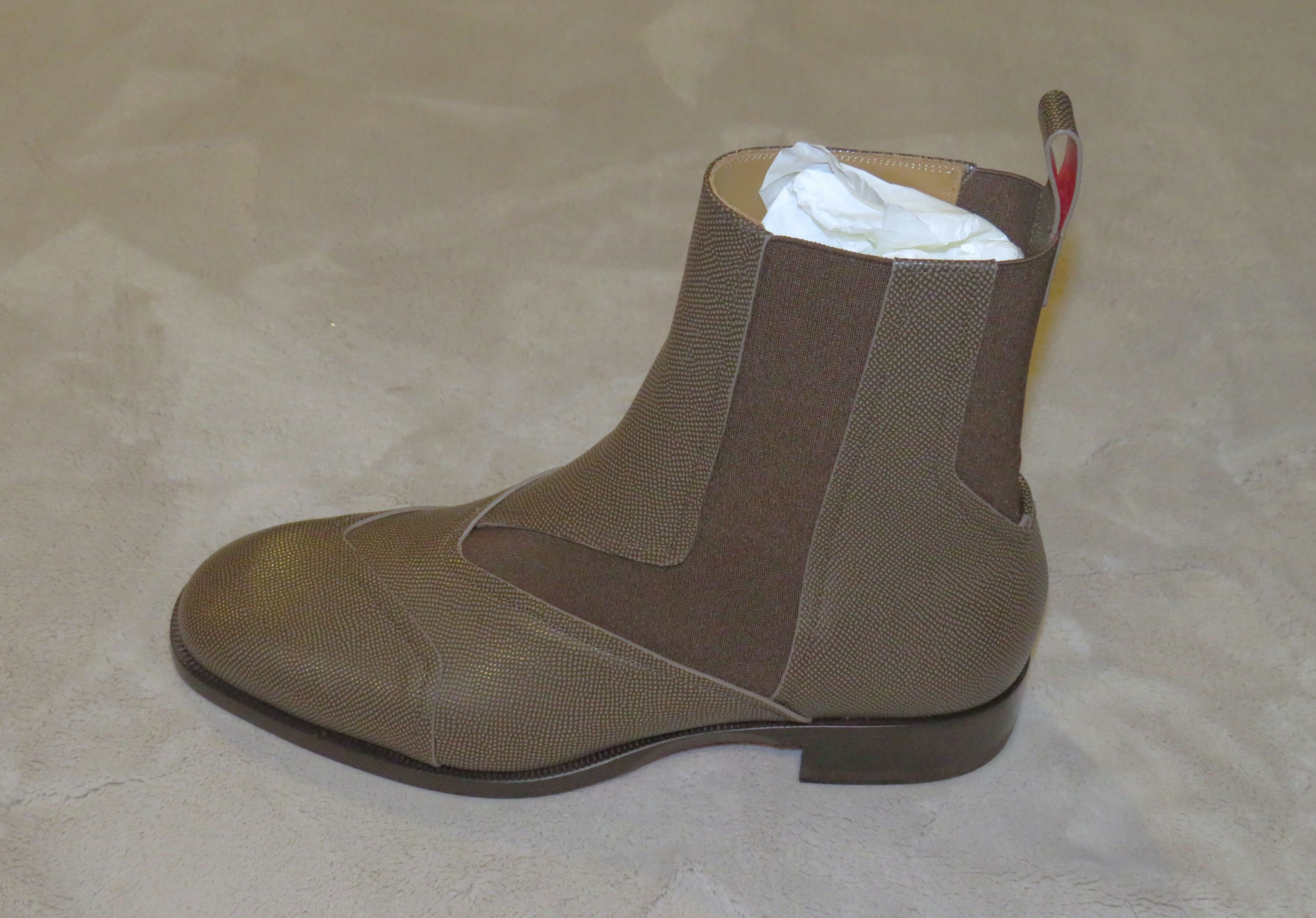 Christian Louboutin Boabi Brown Grain Leather Chelsea Boot Size 8 NWB Size US 8 / EU 41 - 4 Thumbnail