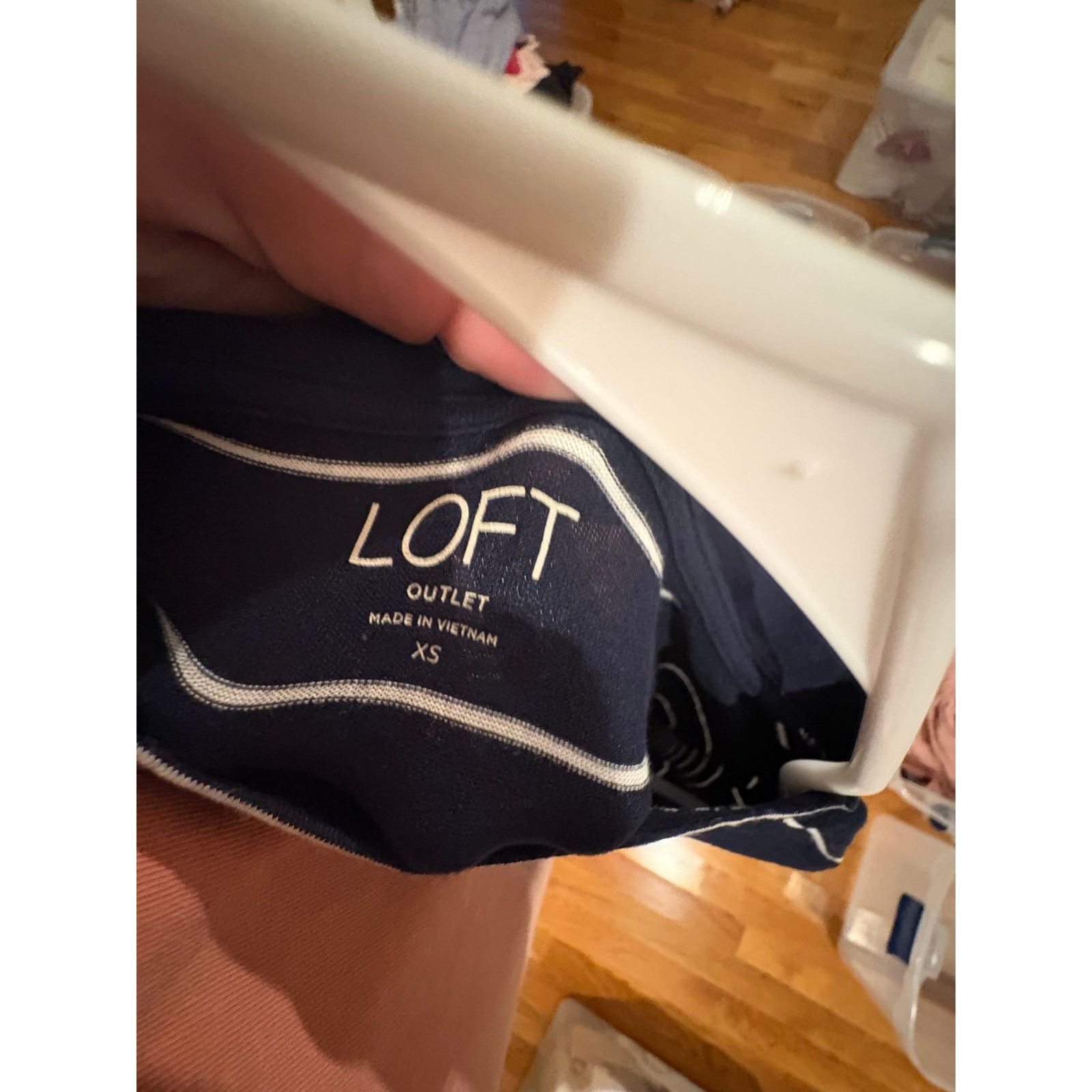 Loft LOFT Outlet Navy Striped Long Sleeve Top Women’s XS Size XS / US 0-2 / IT 36-38 - 3 Thumbnail