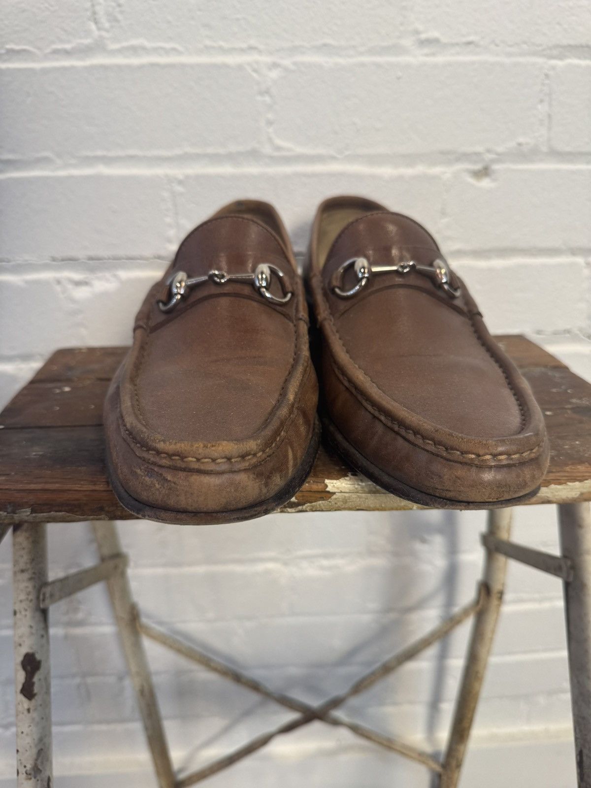 Gucci Gucci Classic Brown Leather Horsebit Loafers Size US 8 / EU 41 - 5 Thumbnail