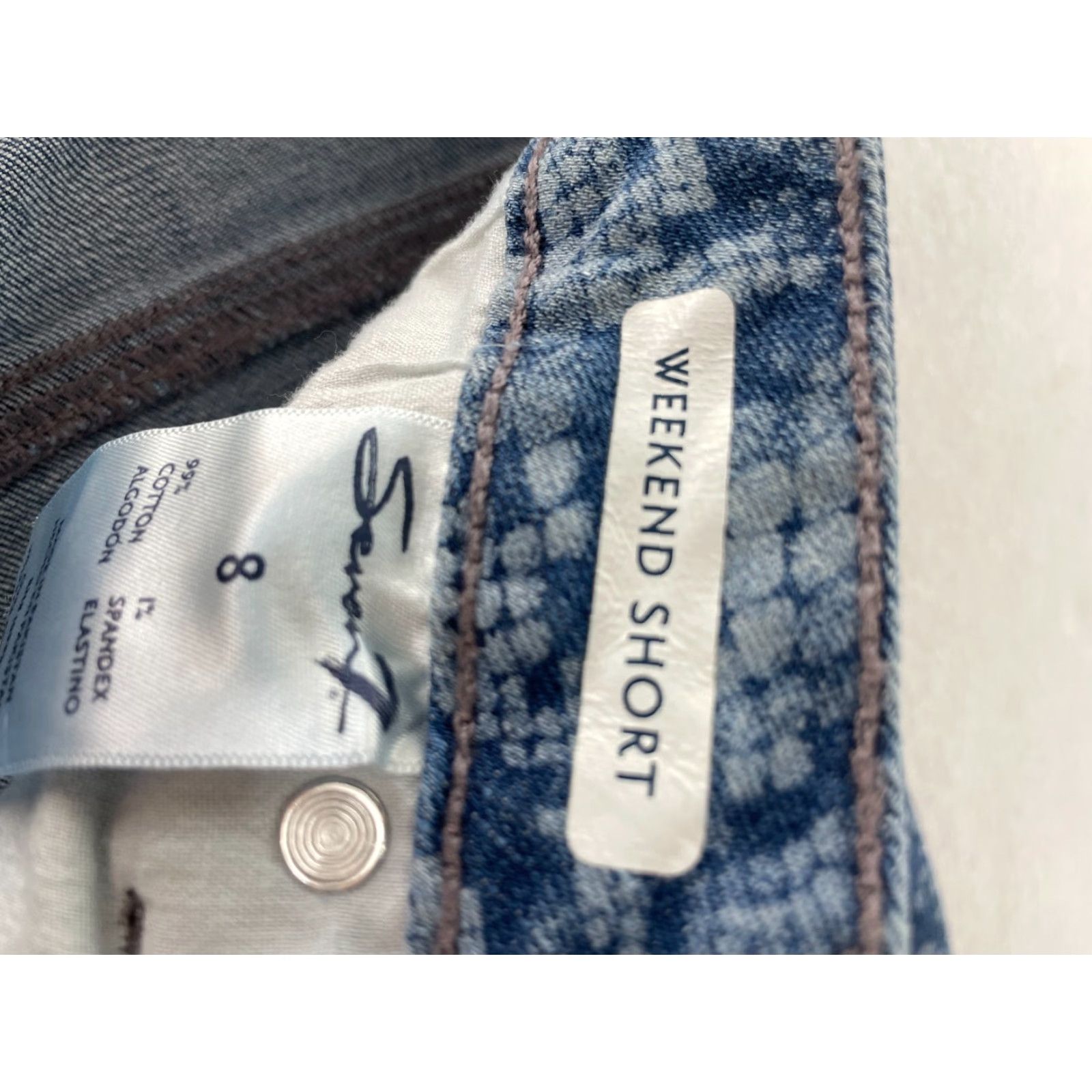7 For All Mankind Seven for All Mankind Cut Off Jean Shorts Womens 8 Blue Snakeskin Print Casual Bohemian Size 30" / US 8 / IT 44 - 4 Thumbnail
