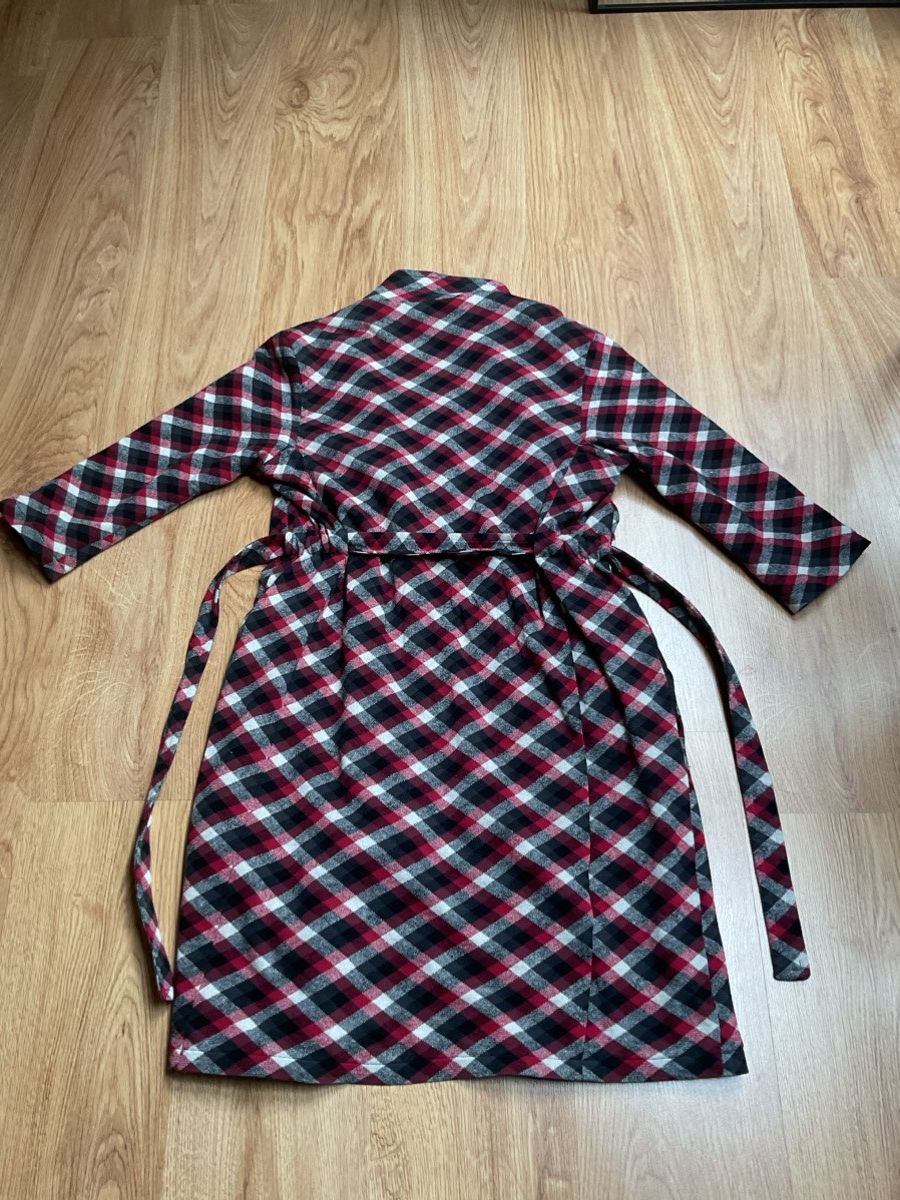 Other JOLINE JOLINK Amsterdam M Cotton Plaid Wrap Coat Robe Jacket Size M / US 6-8 / IT 42-44 - 5 Thumbnail