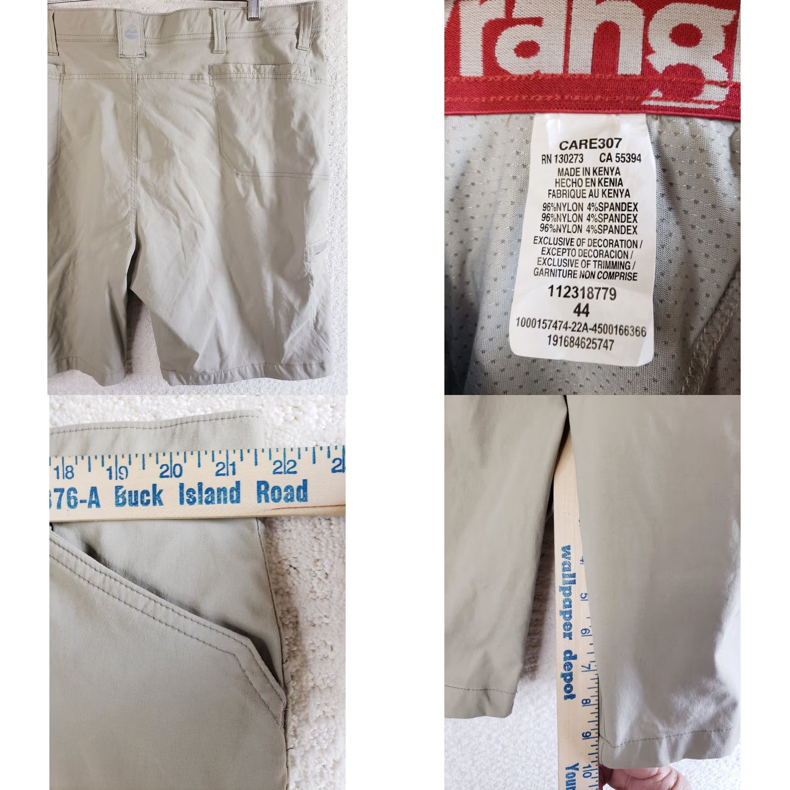Wrangler Wrangler Cargo Shorts Men 44x10 Regular Nylon Blend Gray UPF 30 Zip Pocket NM NWOT Size US 44 / EU 60 - 8 Thumbnail