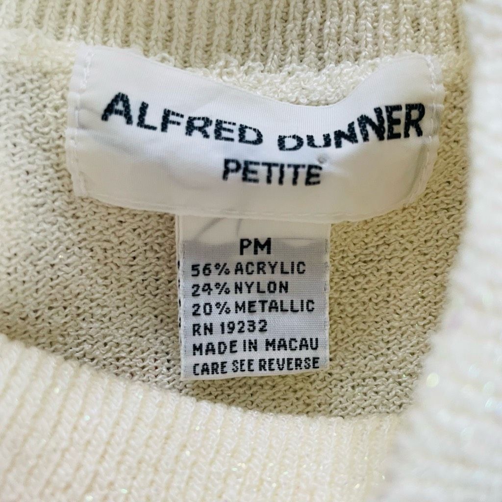 Vintage Vintage Alfred Dunner Petite Ivory Mock Neck Knit Top Beaded Size M / US 6-8 / IT 42-44 - 7 Thumbnail