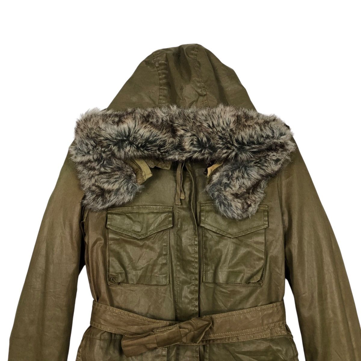 Diesel × Diesel Black Gold 🔥VINTAGE PARKA JACKET WAX DIESEL HOODIE MINK FUR Size S / US 4 / IT 40 - 5 Thumbnail