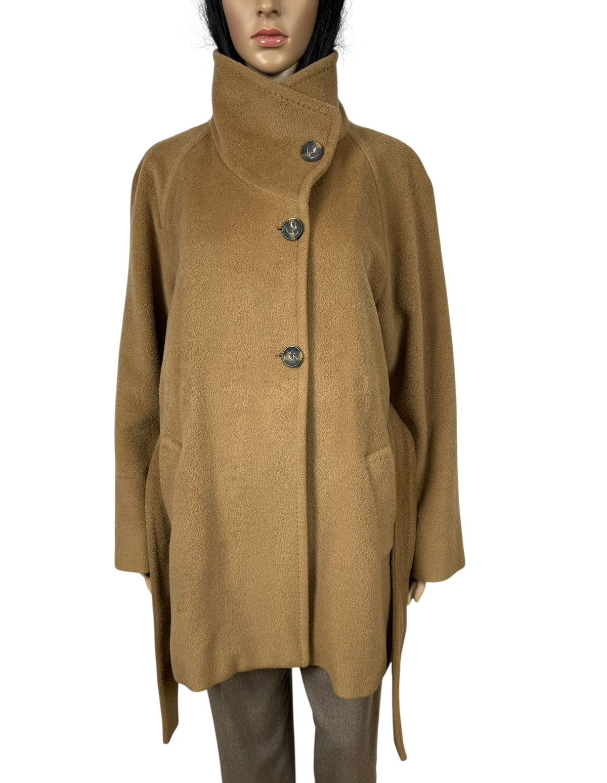 Marella Marella Wool-Cashmere Belted Coat Mock Neck size US8 IT44 Size M / US 6-8 / IT 42-44 - 9 Thumbnail