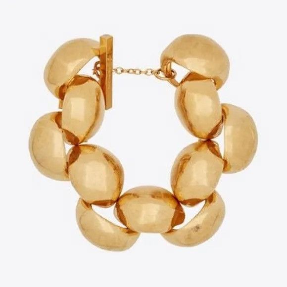 Saint Laurent Paris o1b1hav111124 Size: OS / Atomic Bracelet Metal in Golden Size ONE SIZE - 1 Thumbnail
