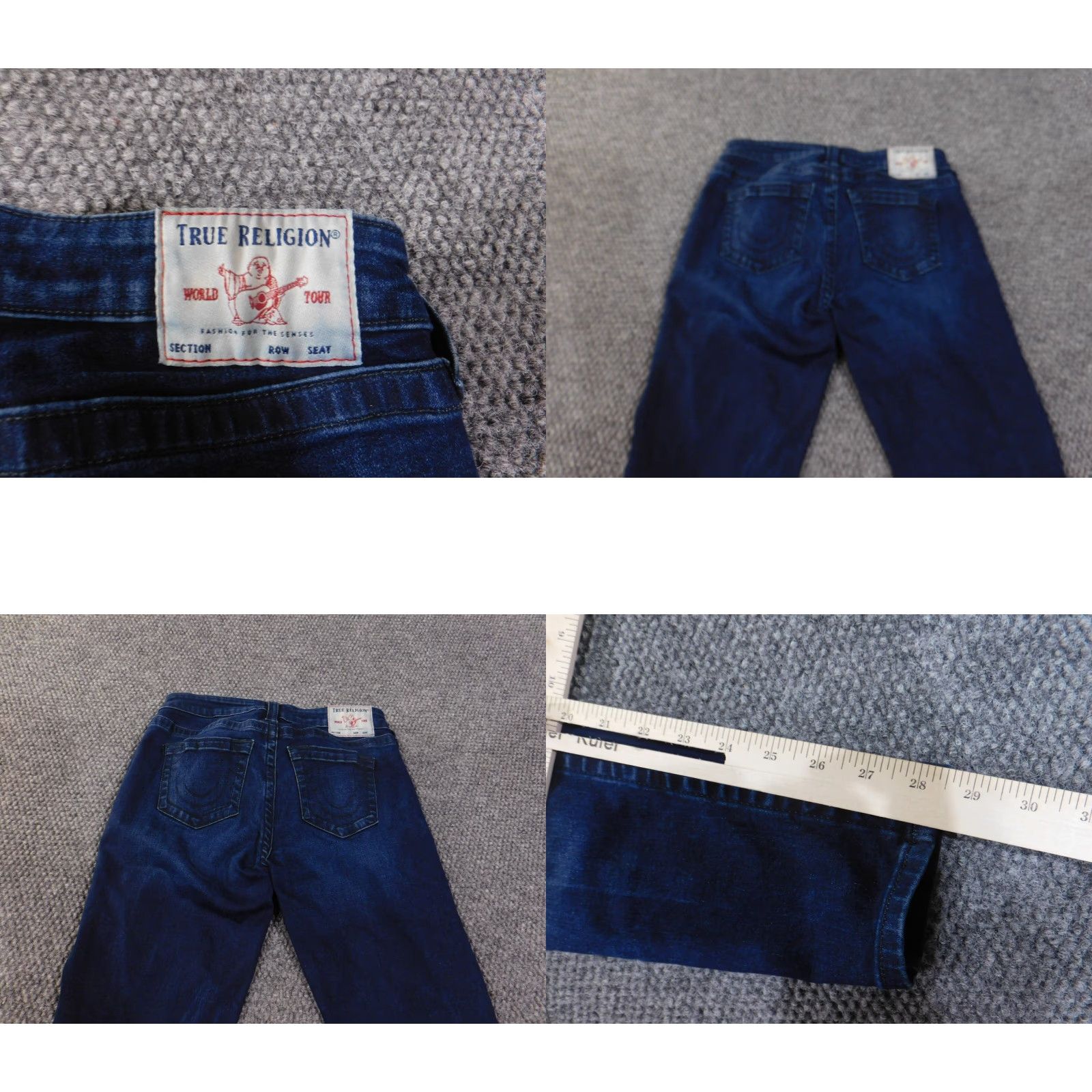 True Religion TRUE RELIGION Jeans Women 28 Halle Mid Rise Super Skinny Dark Denim Slim You Size 28" / US 6 / IT 42 - 8 Thumbnail