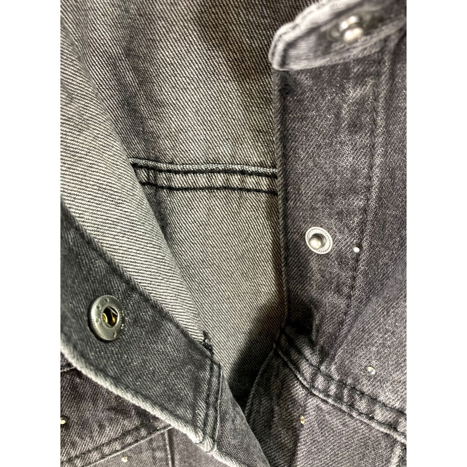 Express VINTAGE Express Jeans Denim Jacket Womens 2XL Black Snap Front Rhinestone Western NWT Size 40" / US 18 - 7 Thumbnail