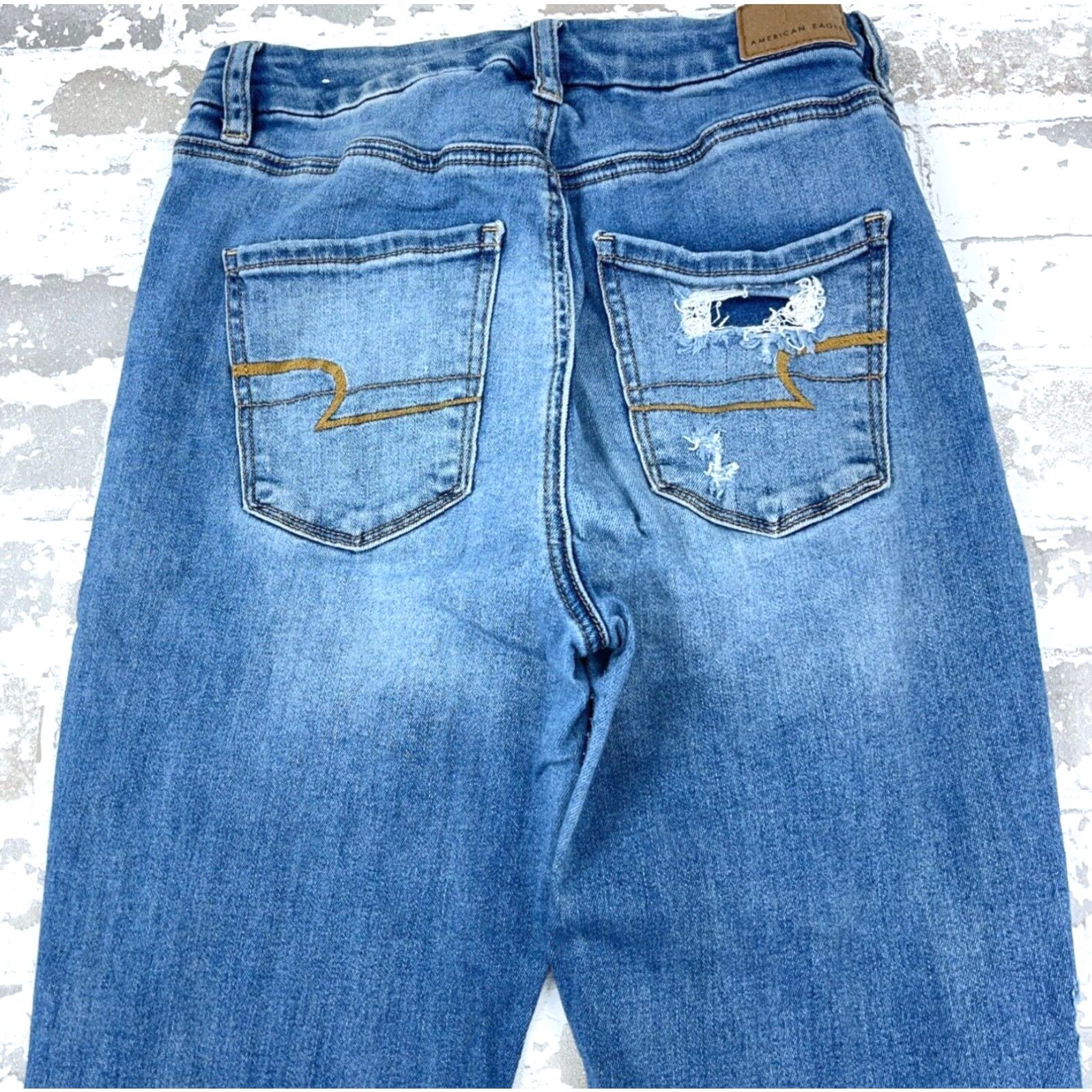 American Eagle Outfitters American Eagle Outfitters Jeans Women 4 Curvy High Rise Jegging Denim Pants Blue 5-Pocket Comfort Distressed Stretch Modern Classic Festival Womens Size 27" / US 4 / IT 40 - 3 Thumbnail