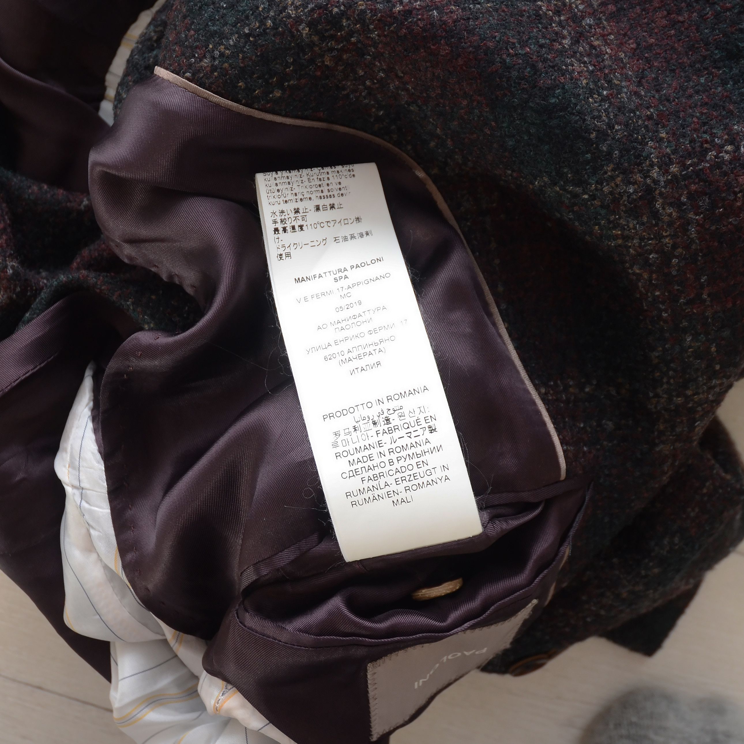Designer × Paoloni PAOLONI CASUAL MEN BLAZER Tweed Check SLIM WOOL Sport Coat Size 36R - 16 Thumbnail