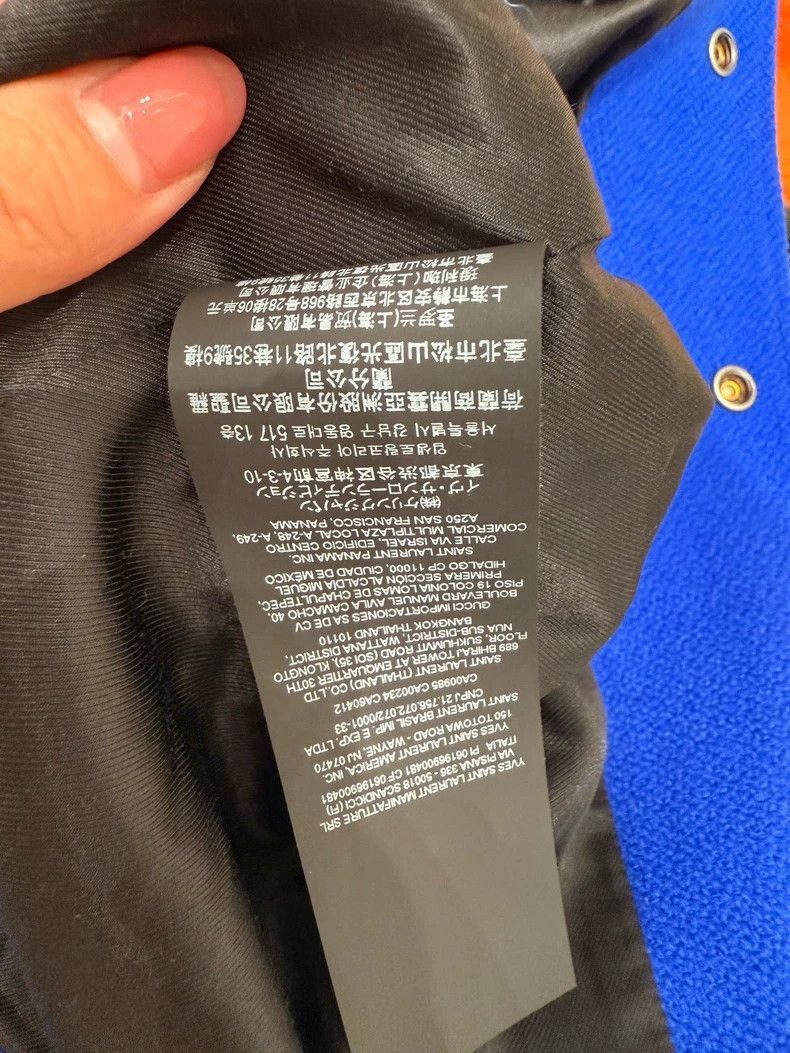 Saint Laurent Paris Saint Laurent Blue Varsity Bomber Jacket- Size US M / EU 48-50 / 2 - 7 Thumbnail