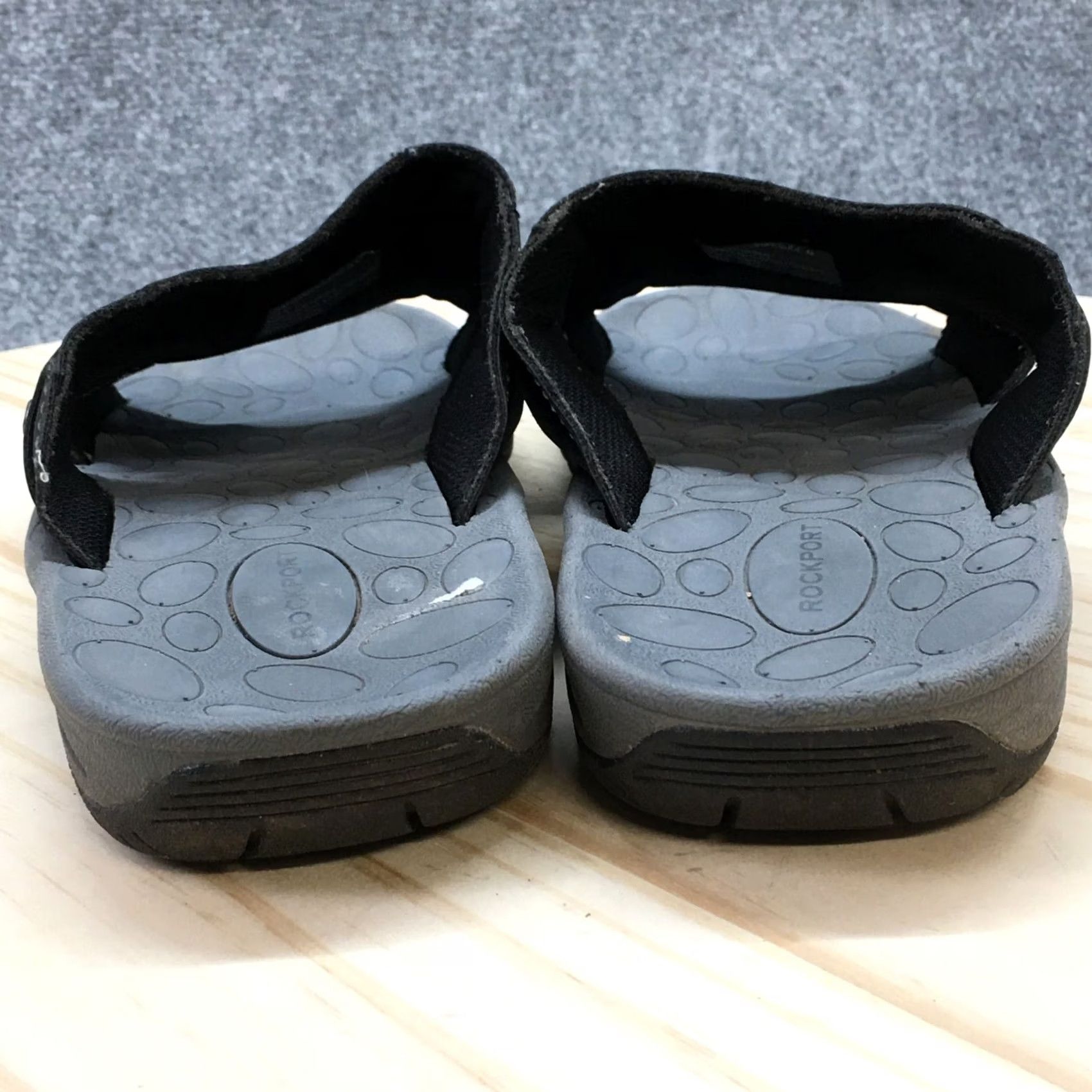 Rockport Rockport Sandals Womens 11 Hayes Slide Black Faux Leather Slip On Comfort Flats Size US 11 / IT 41 - 7 Thumbnail