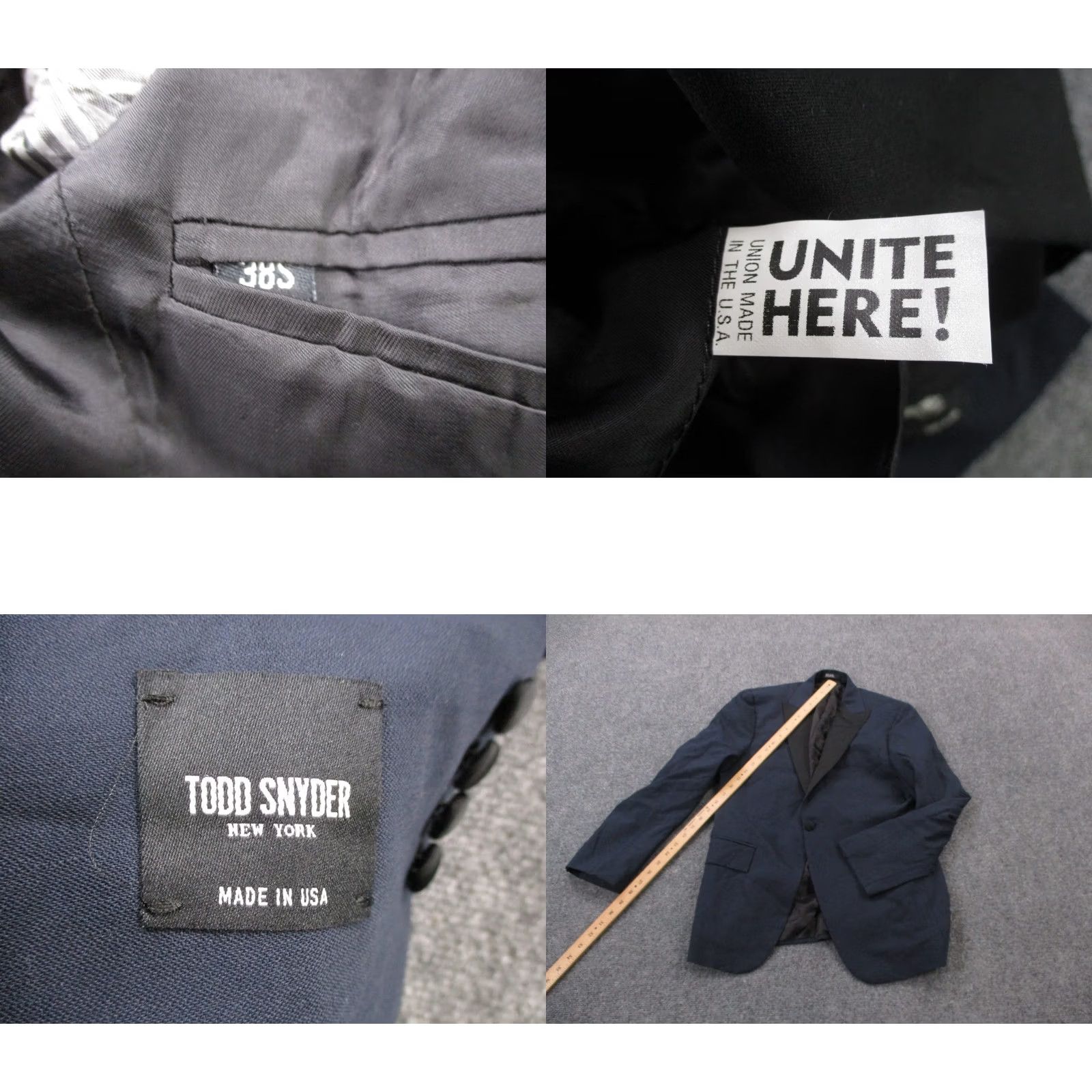 Todd Snyder Todd Snyder Blazer Jacket Mens 38S Blue Black Sutton Fit Tuxedo Sports Coat USA Size 38R - 8 Thumbnail