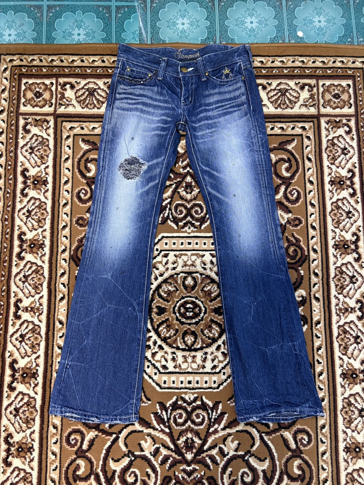 Vanquish Vanquish Gold Flared Bootcut Jeans Size US 30 / EU 46 - 1 Thumbnail