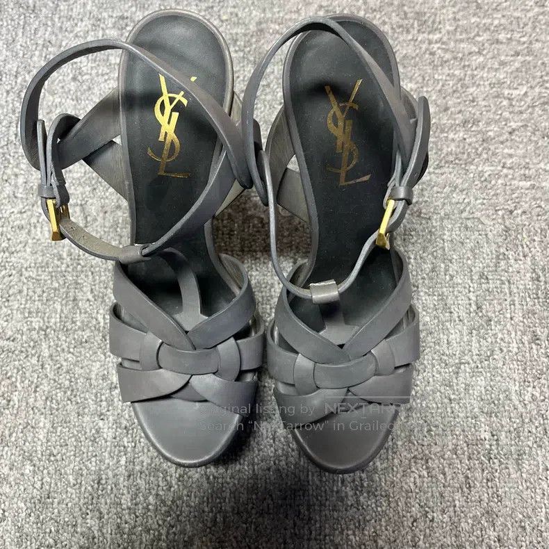 Saint Laurent Paris Saint Laurent Paris Black Round Toe Buckle Thin Heel Singl Size US 6 / IT 36 - 2 Thumbnail