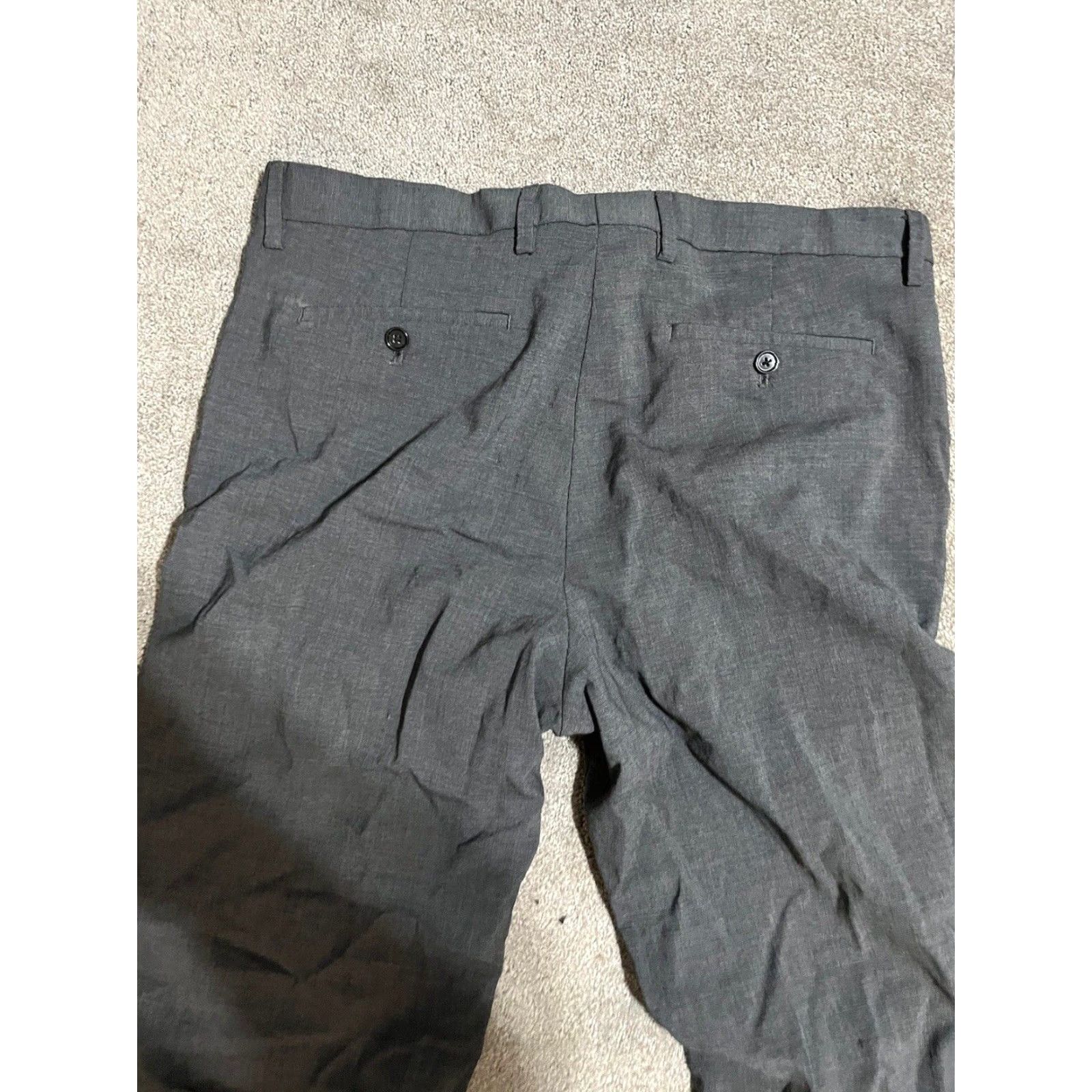 Banana Republic VINTAGE Banana Republic Slim Dress Pants Gray Wool 35x30 Men Regular 90s City Preppy Stretch Pants Mens Size US 35 - 3 Thumbnail