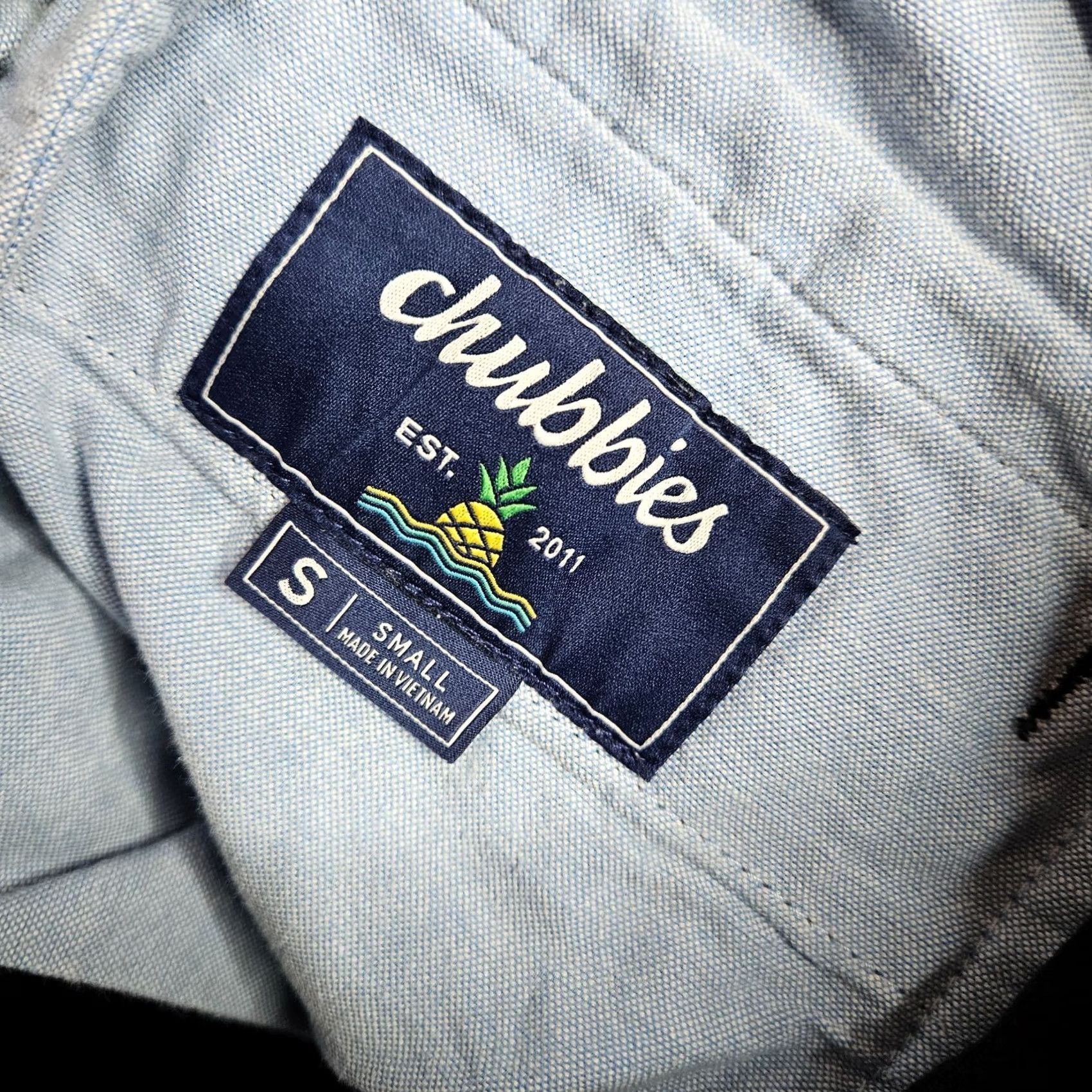 Chubbies Chubbies Regular Fit Short Men’s Black S Elastic Waist Pockets Casual Denim/Chino Style Front Flat Front Rise Mid 10-12 in Button Pocket Logo Size US 29 - 3 Thumbnail