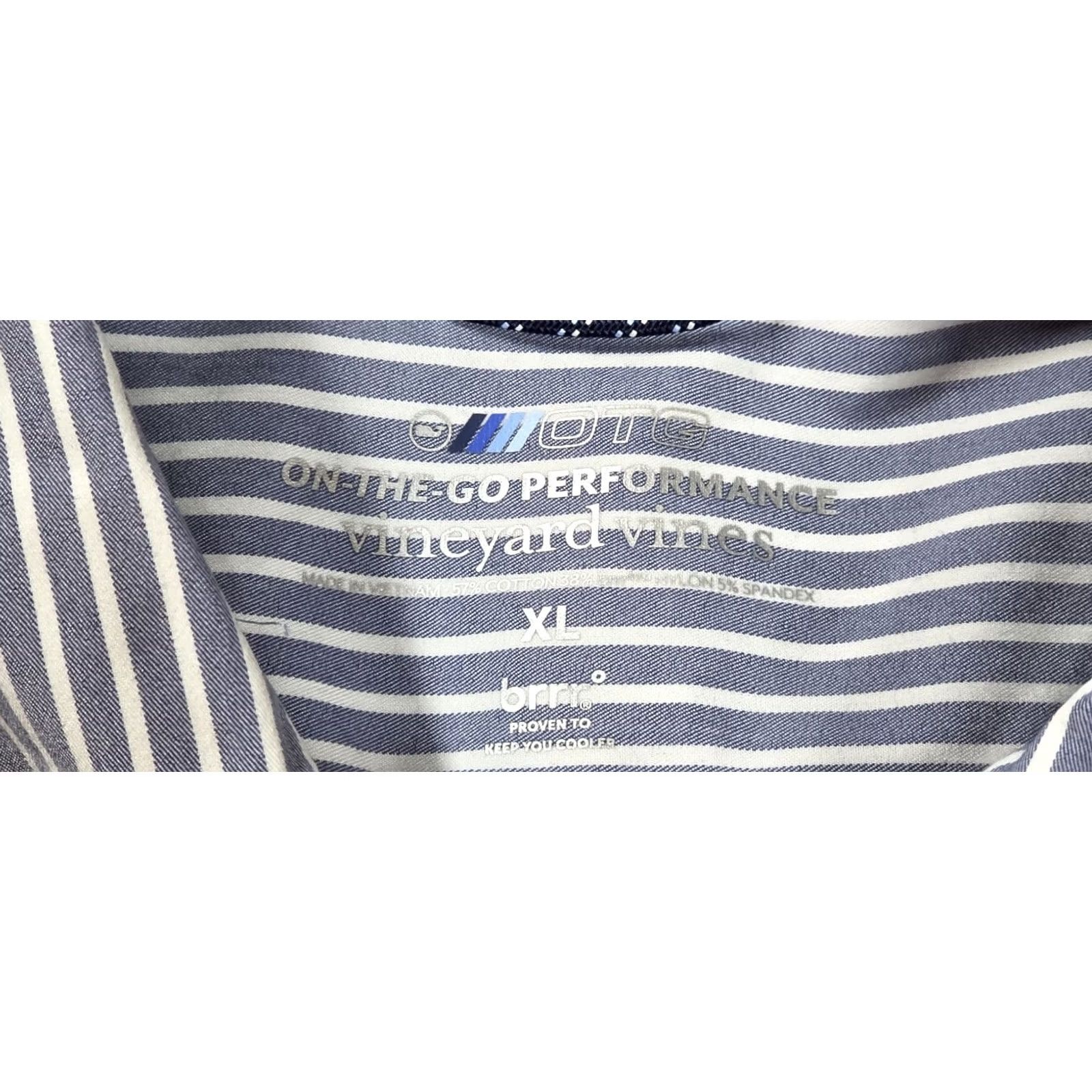 Vineyard Vines Vineyard Vines Shirt Men XL Blue Stripe Button-Up On The Go Performance BRR Shirt Size US XL / EU 56 / 4 - 7 Thumbnail