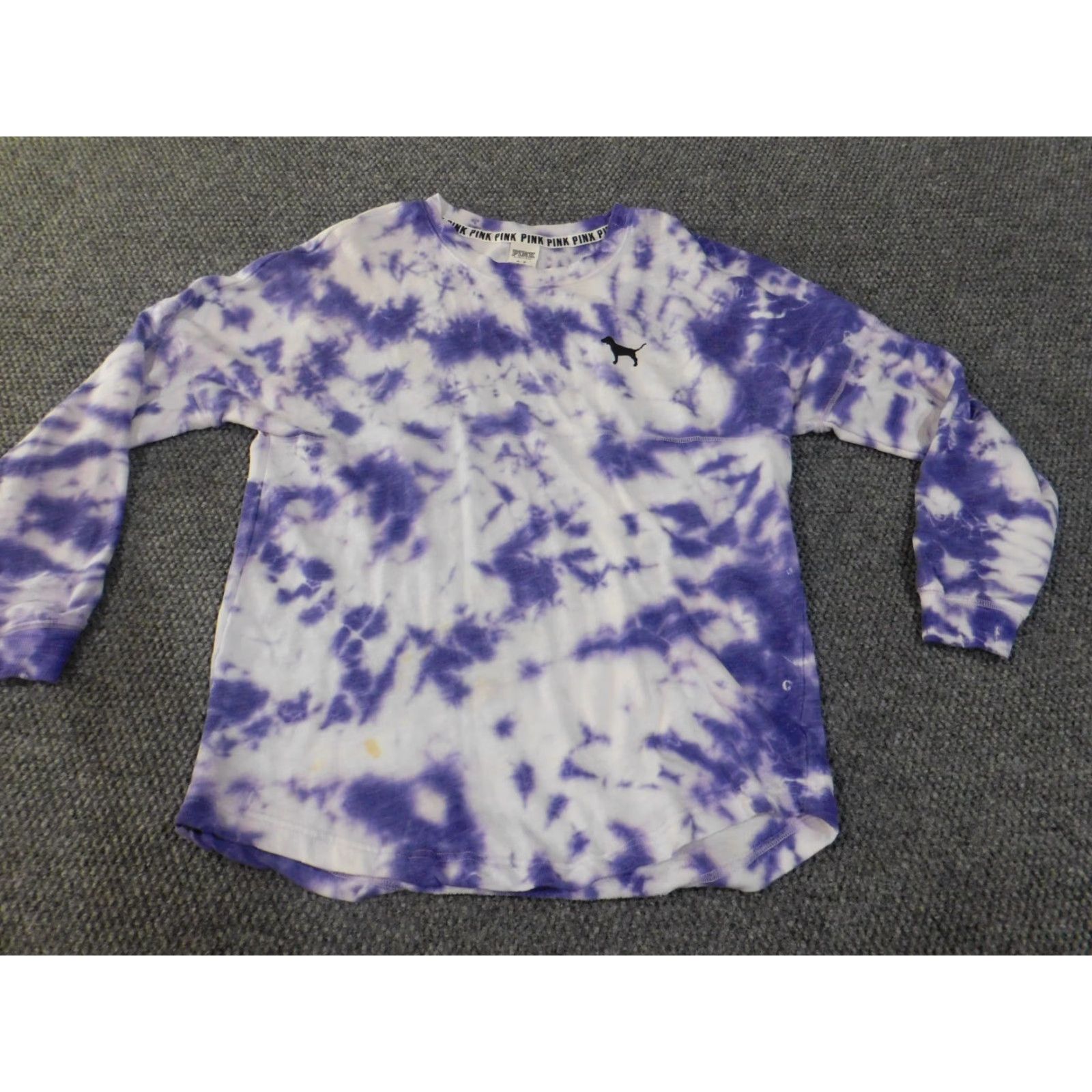 Victoria's Secret Victoria's Secret PINK Sweatshirt Crew Neck Raglan Long Sleeve Purple Geometric Logo Pullover Women M Regular Fall Size M / US 6-8 / IT 42-44 - 4 Thumbnail