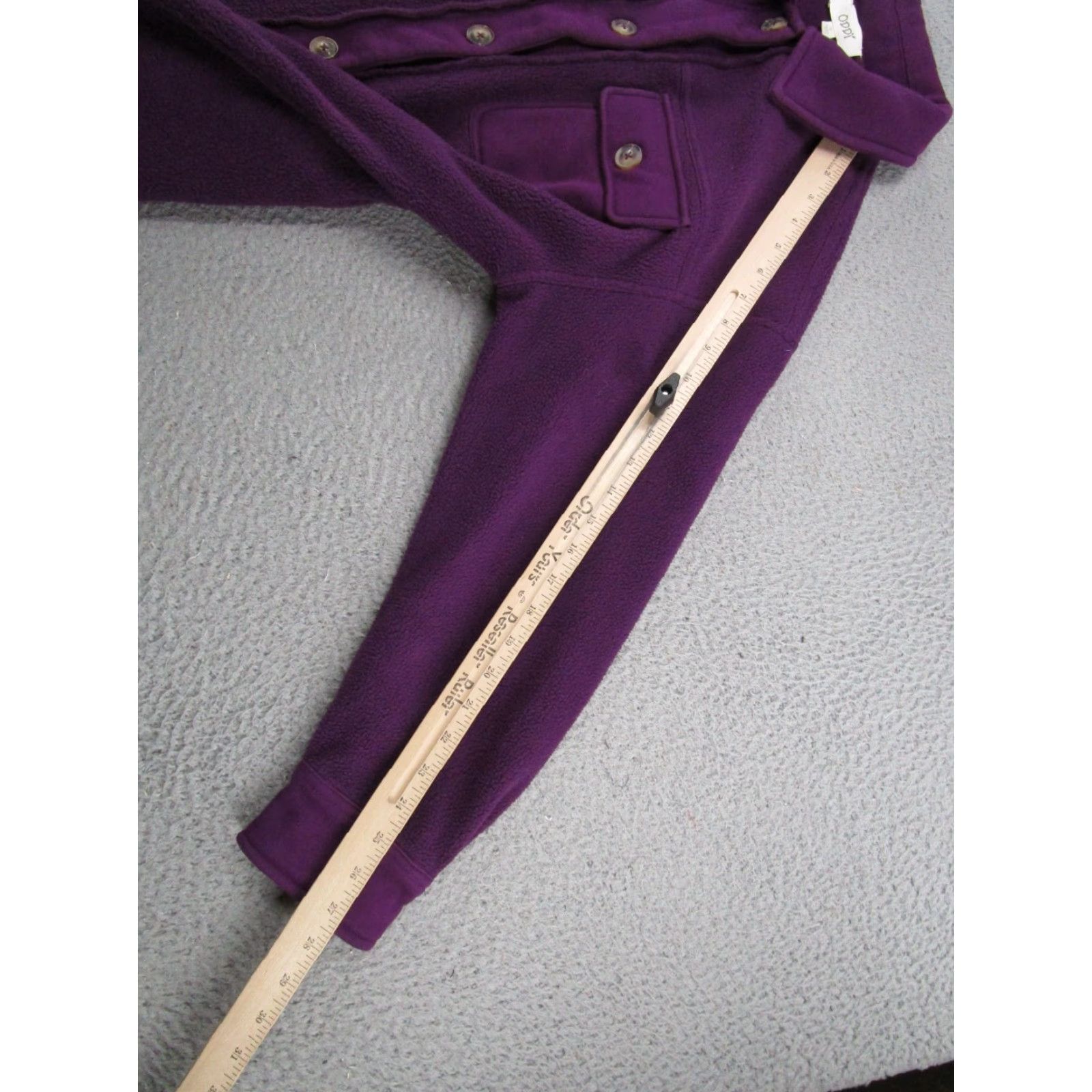 Vintage ODDI Shacket Women's S Purple Heavy Fleece Button Front Pockets Size S / US 4 / IT 40 - 7 Thumbnail