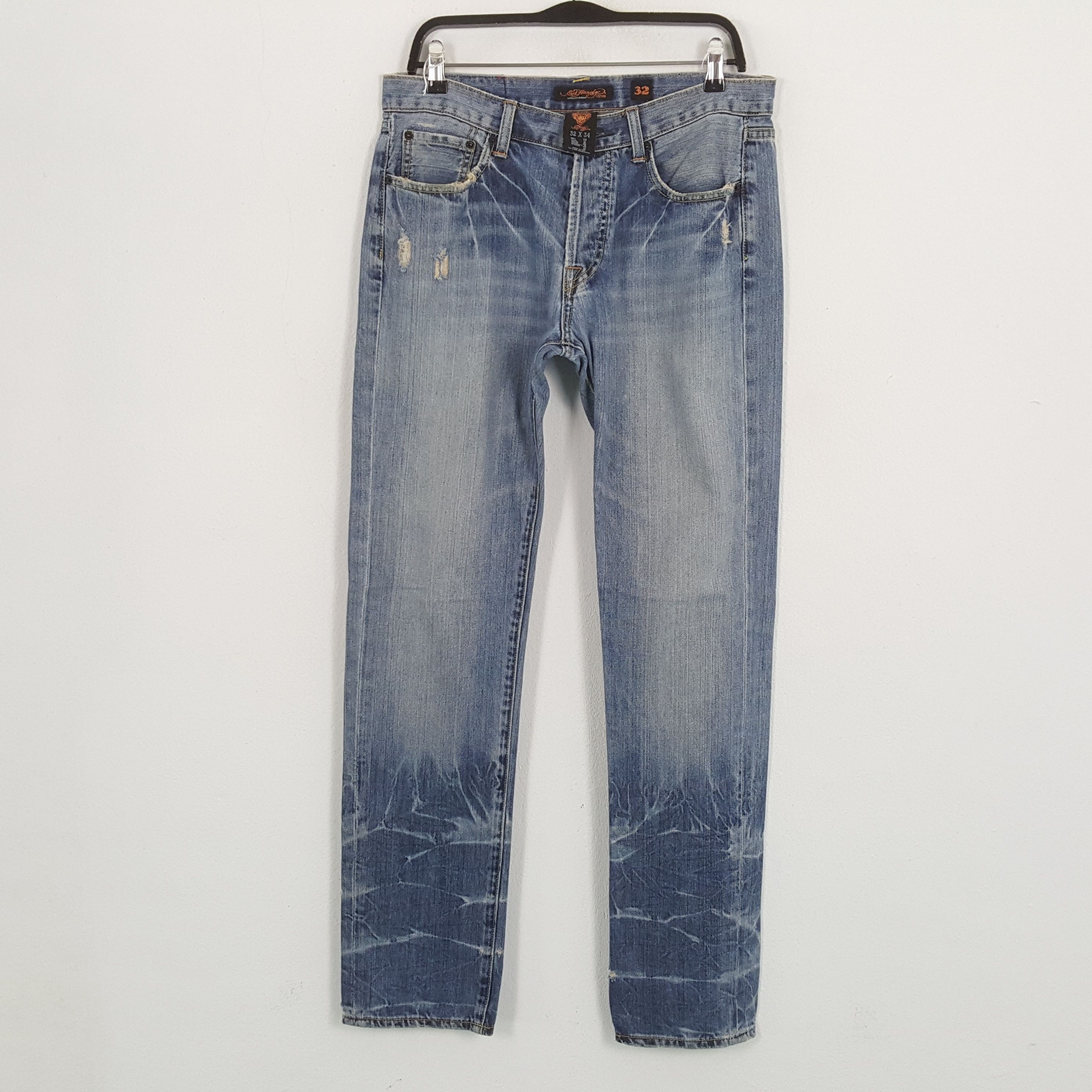 Christian Audigier × Ed Hardy × Vintage ED HARDY Designer Brand Fashion Style Custom Art Jeans Size US 32 / EU 48 - 4 Thumbnail